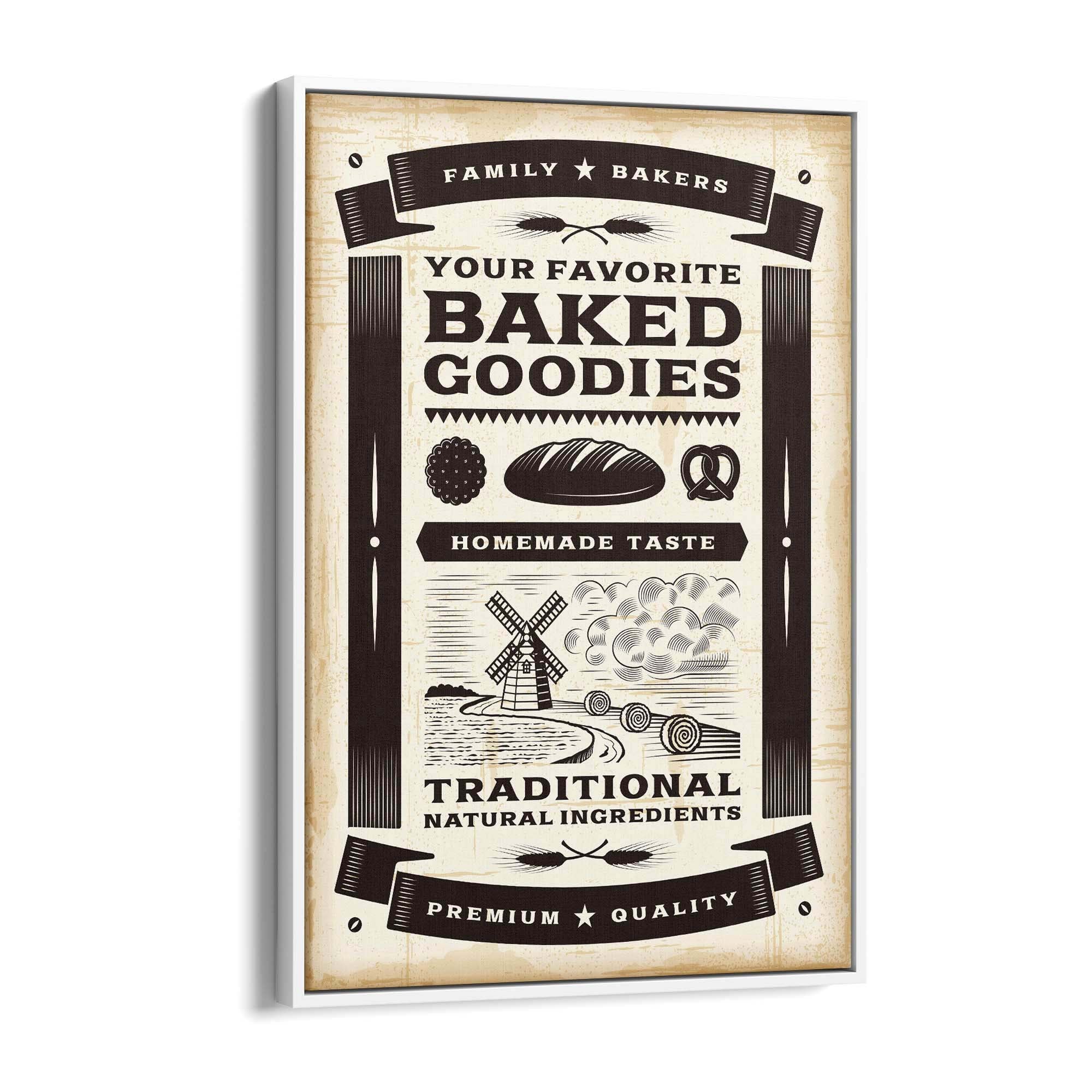 Vintage Bakery Farmhouse Kitchen Cafe Wall Art - The Affordable Art Company