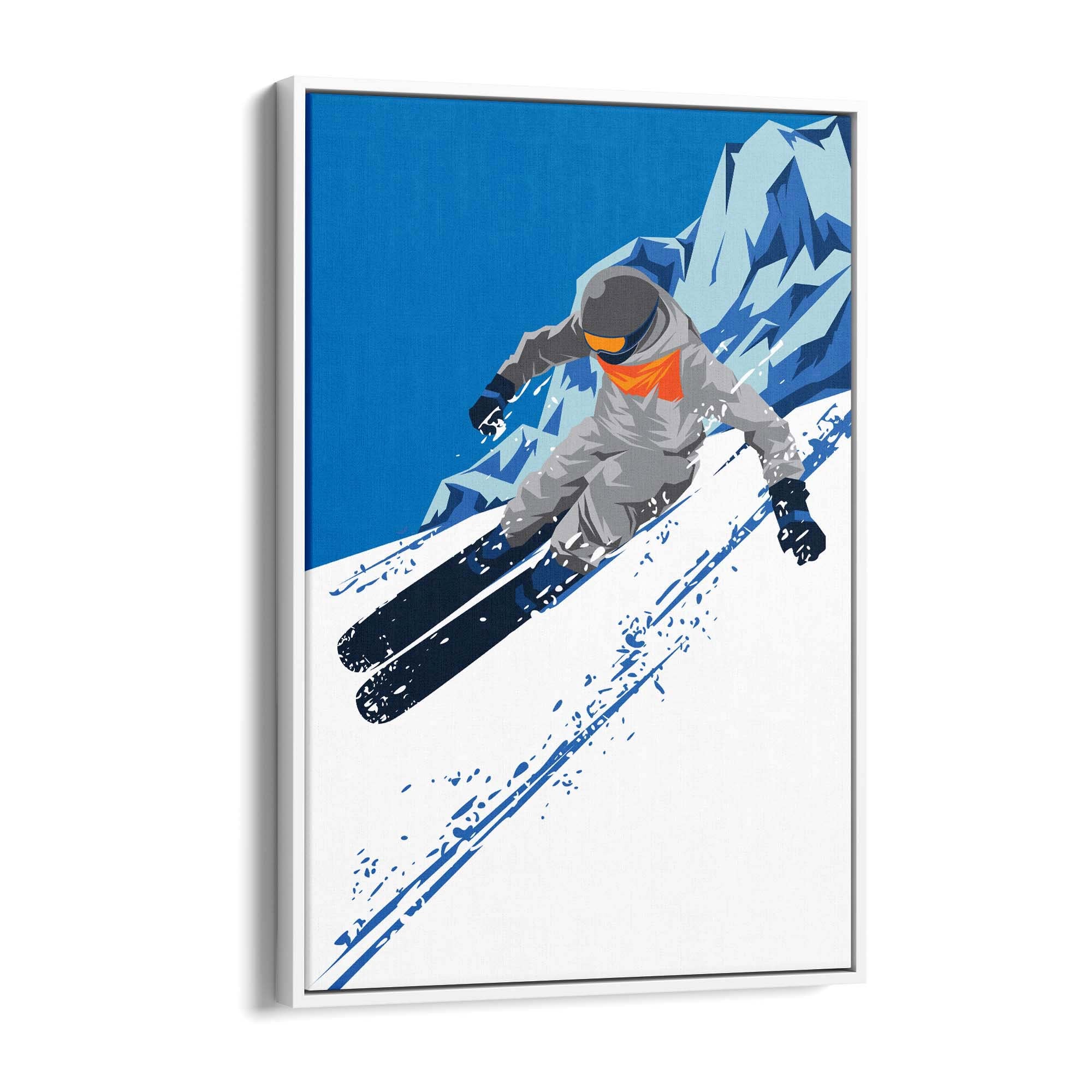 Retro Ski Winter Vintage Snow Cabin Wall Art #1 - The Affordable Art Company