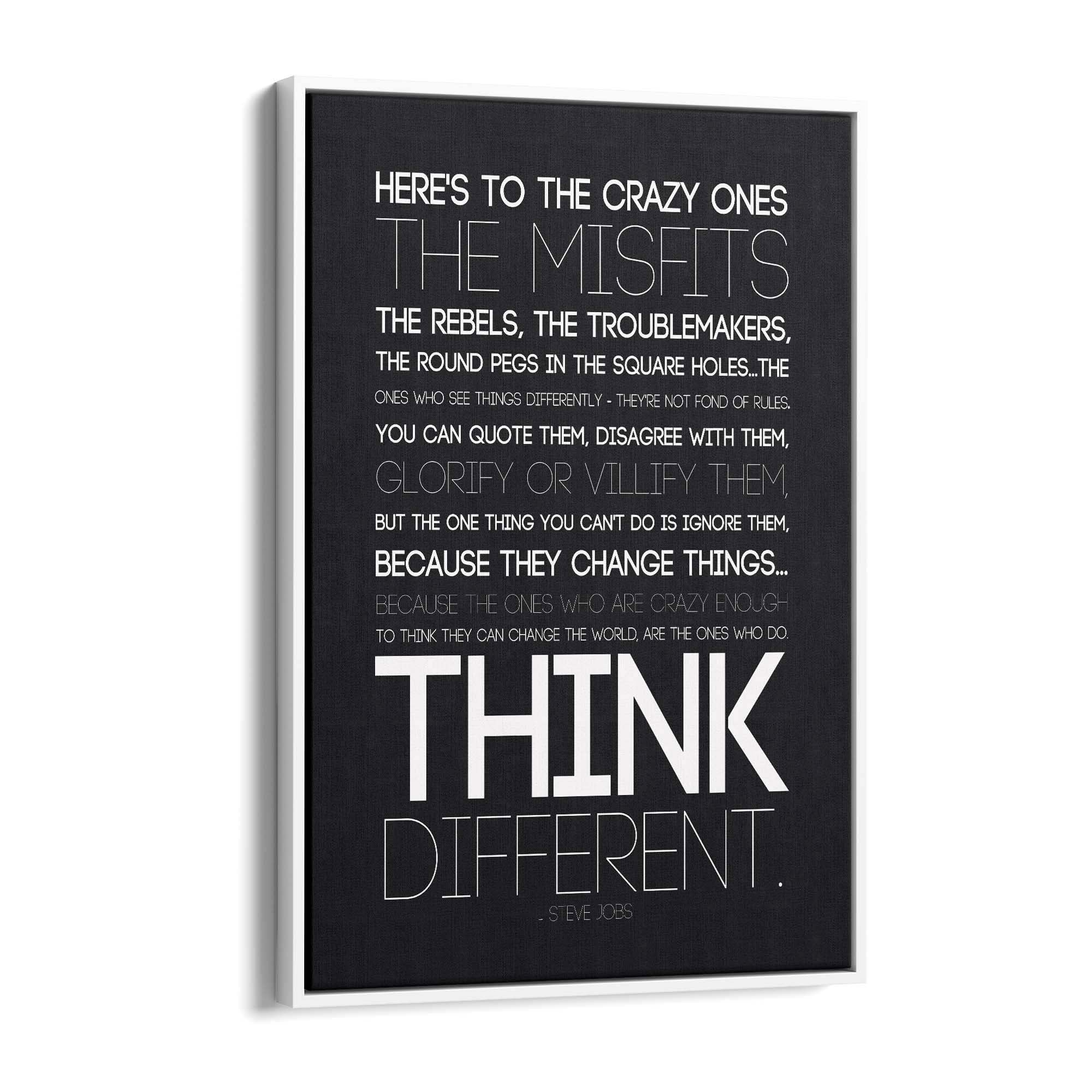 "Think Different" Steve Jobs Office Quote Wall Art - The Affordable Art Company