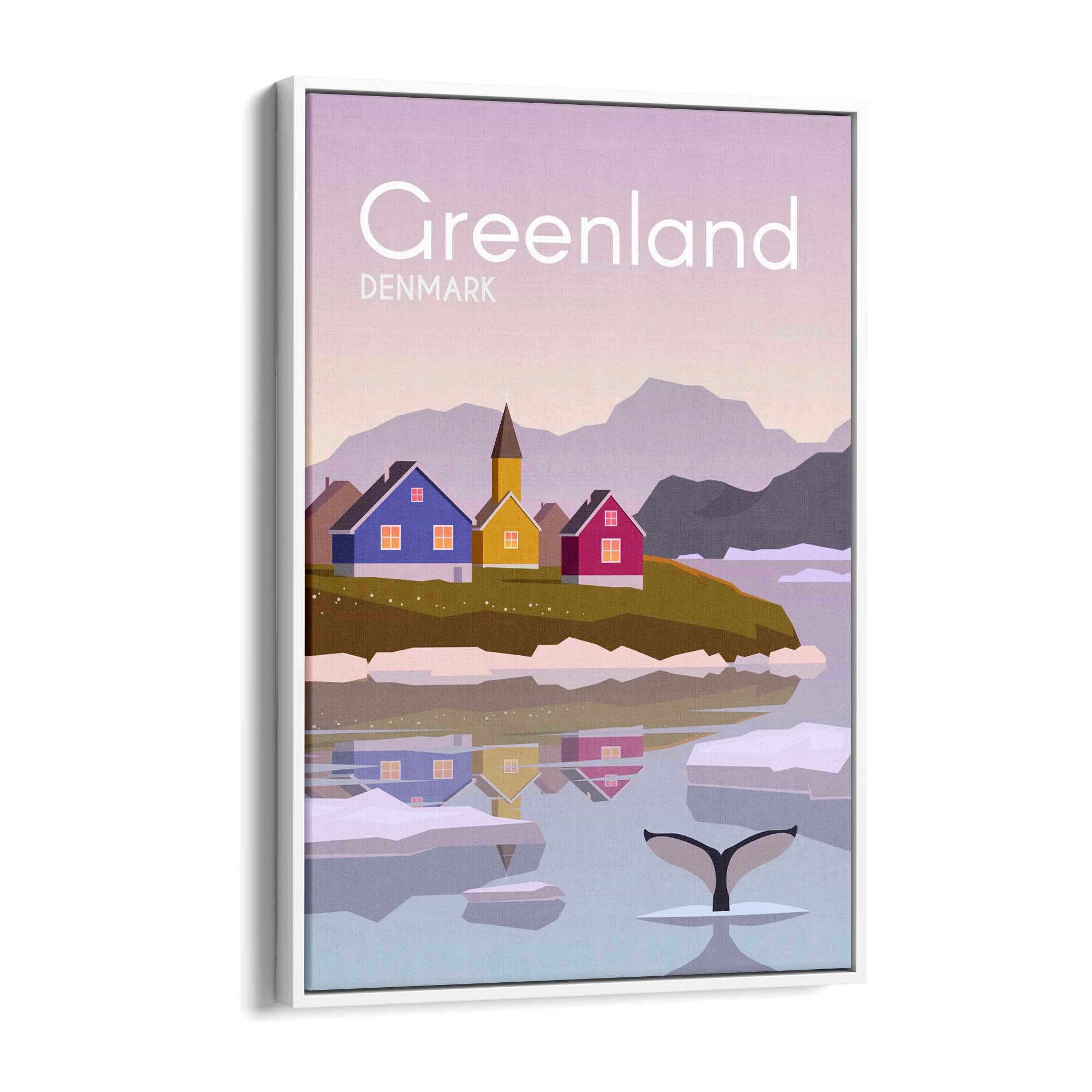 Retro Greenland Denmark Travel Vintage Wall Art - The Affordable Art Company