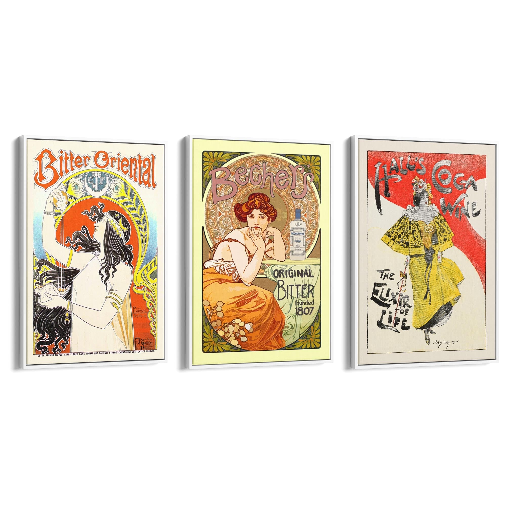 Set of Vintage French Bitter Adverts Wall Art - The Affordable Art Company