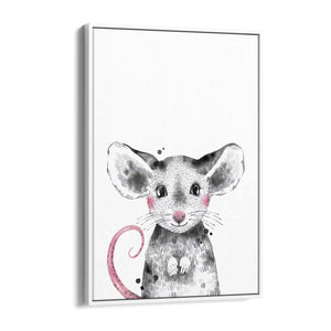 Cute Blushing Baby Mouse Nursery Animal Wall Art - The Affordable Art Company