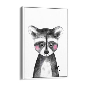 Cute Blushing Baby Raccoon Nursery Animal Wall Art - The Affordable Art Company