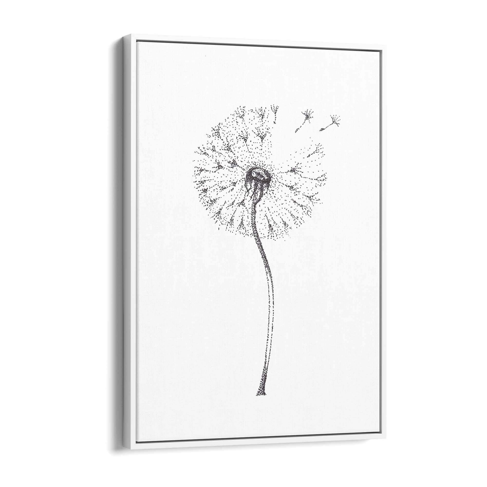 Dandelion Drawing Minimal Flower Wall Art #1 - The Affordable Art Company