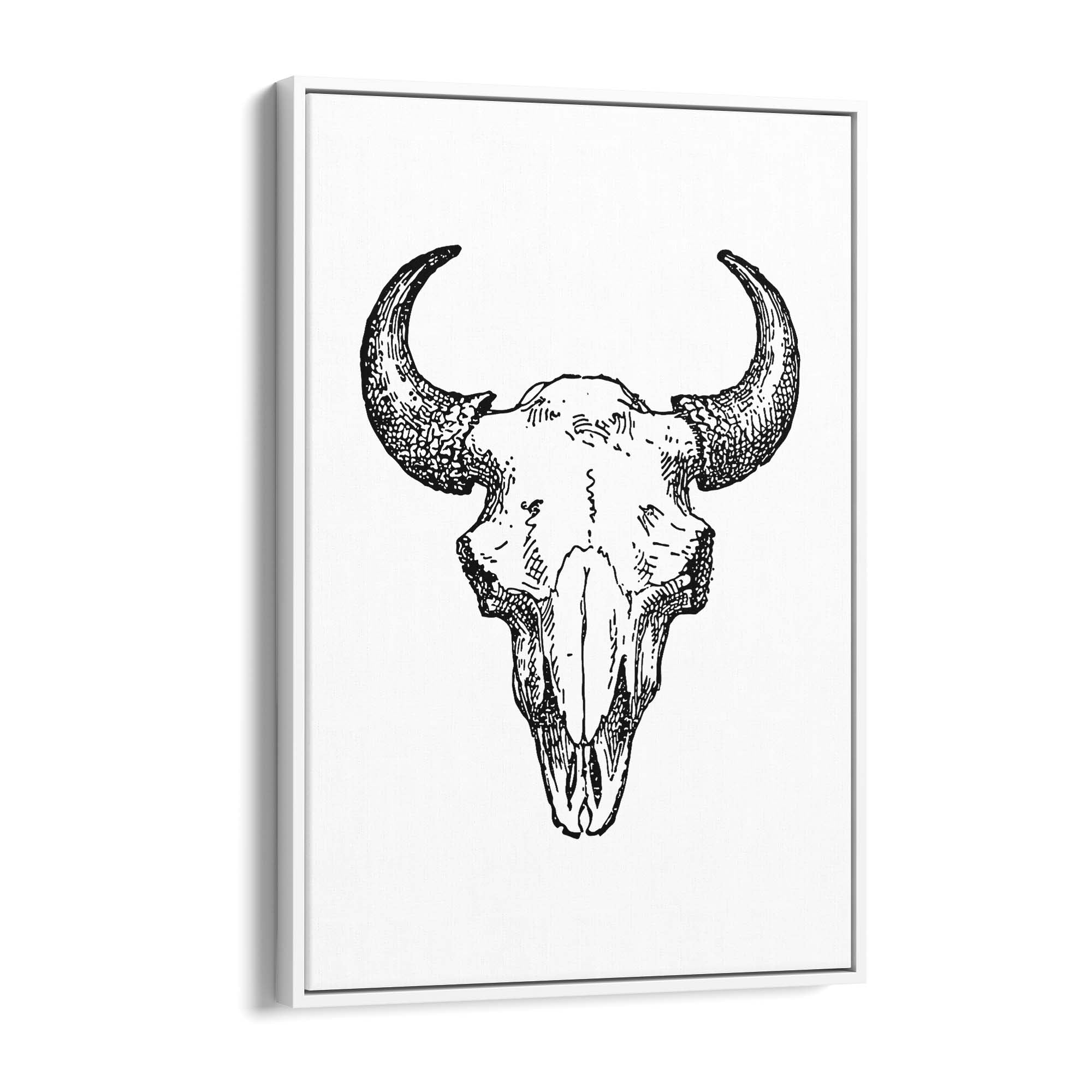 Minimal Bison Skull Man Cave Artwork Wall Art - The Affordable Art Company