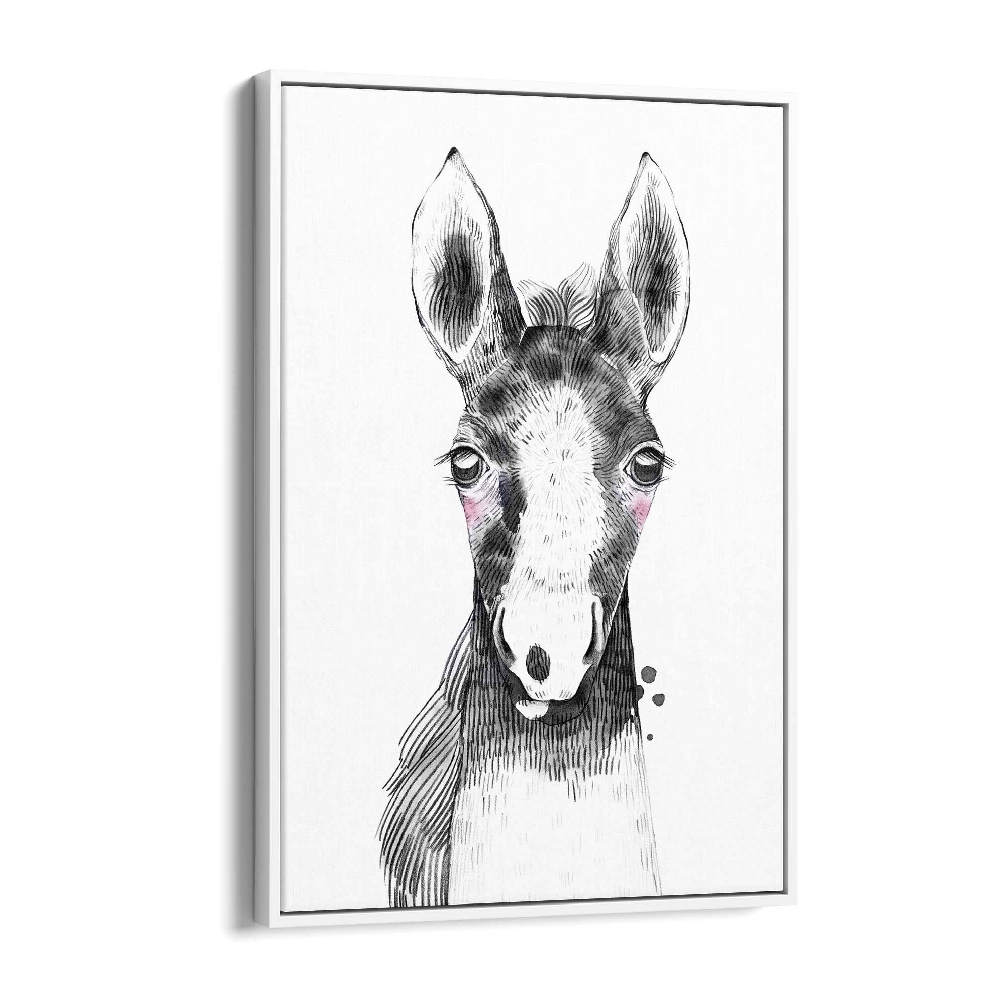 Cute Blushing Baby Horse Nursery Animal Wall Art - The Affordable Art Company