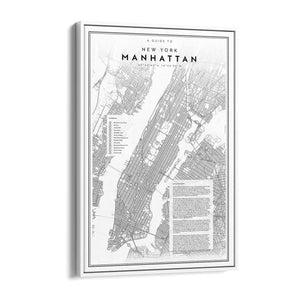 Minimal Manhattan Detailed Map New York Wall Art - The Affordable Art Company