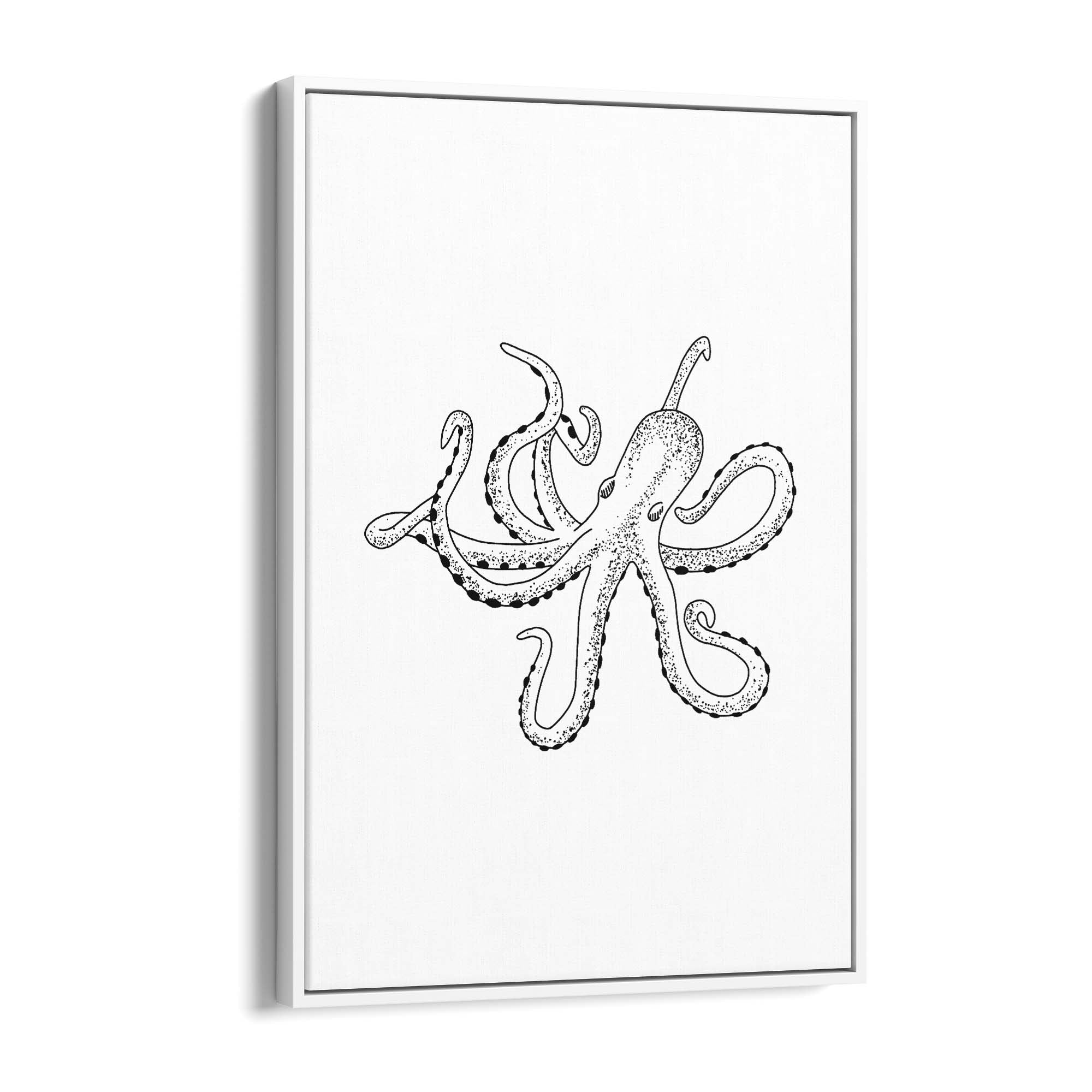 Octopus Drawing Minimal Sealife Wall Art #2 - The Affordable Art Company