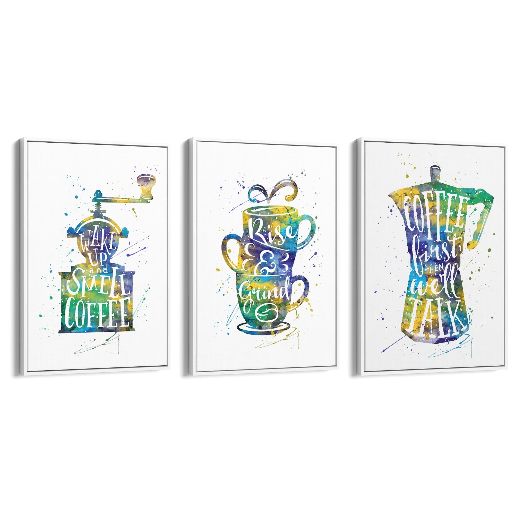 Set of Coffee Lovers Kitchen Cafe Style Wall Art - The Affordable Art Company