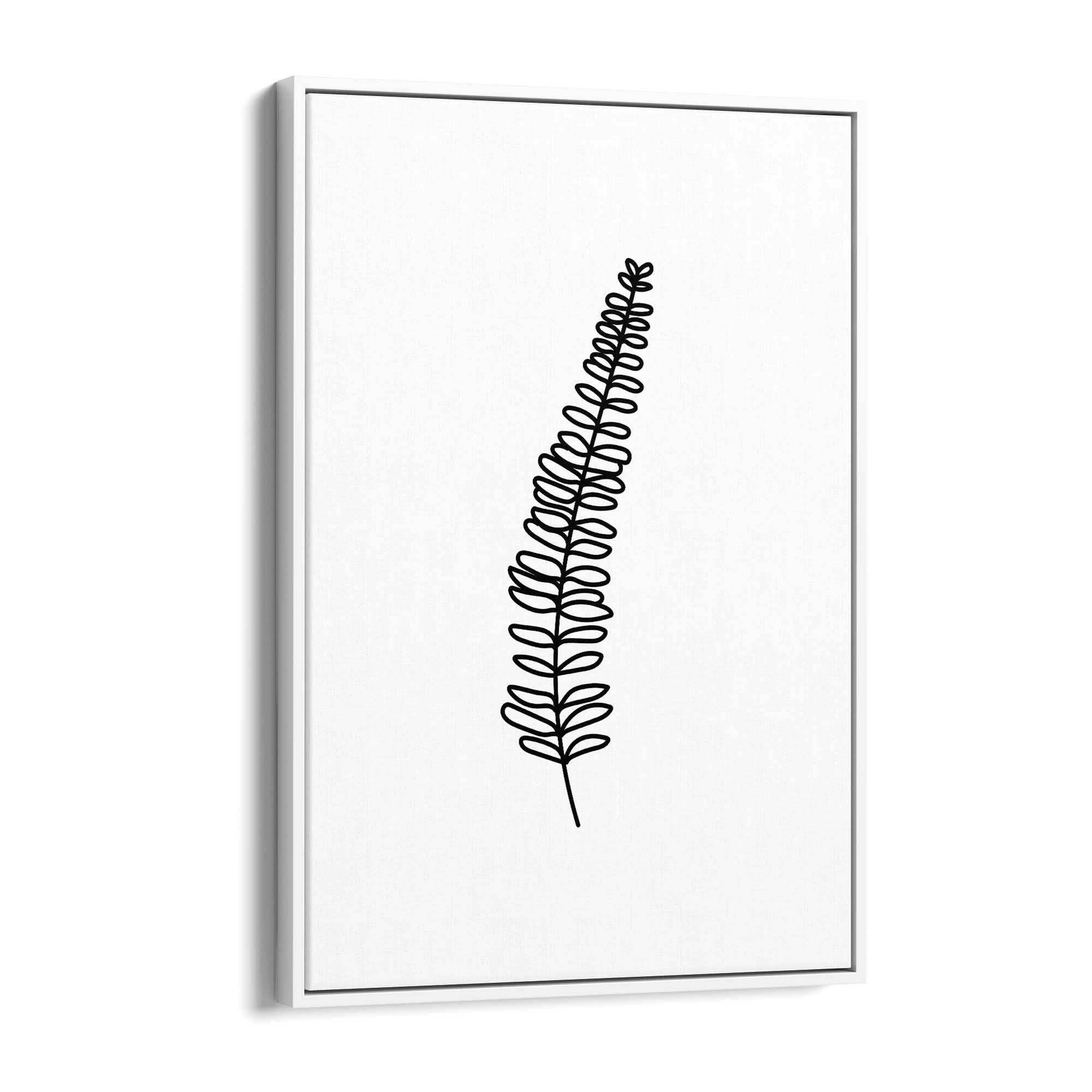 Fern Leave Minimal Line Nature Drawing Wall Art - The Affordable Art Company
