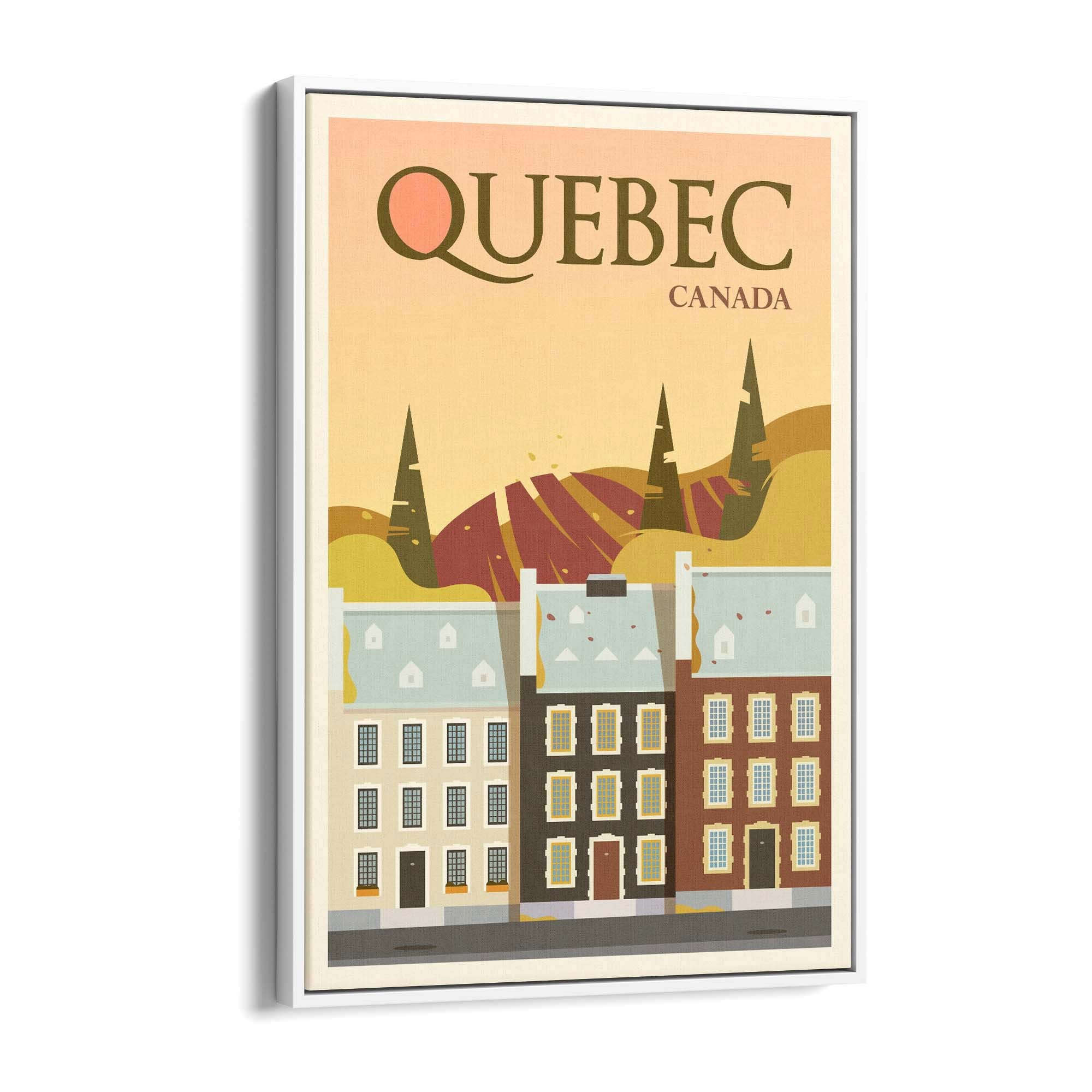 Retro Quebec Canada Vintage Travel Wall Art - The Affordable Art Company