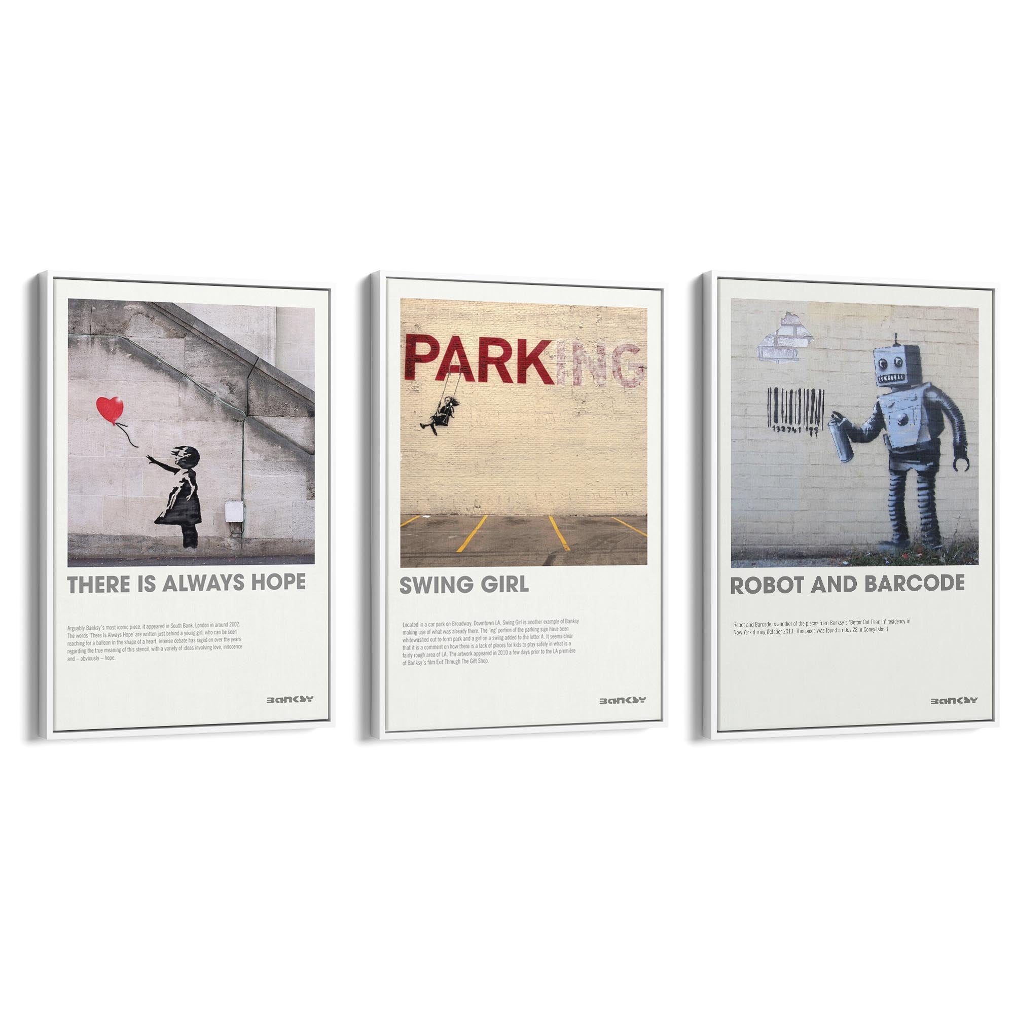 Set of Banksy Graffiti Urban Man Cave Wall Art - The Affordable Art Company