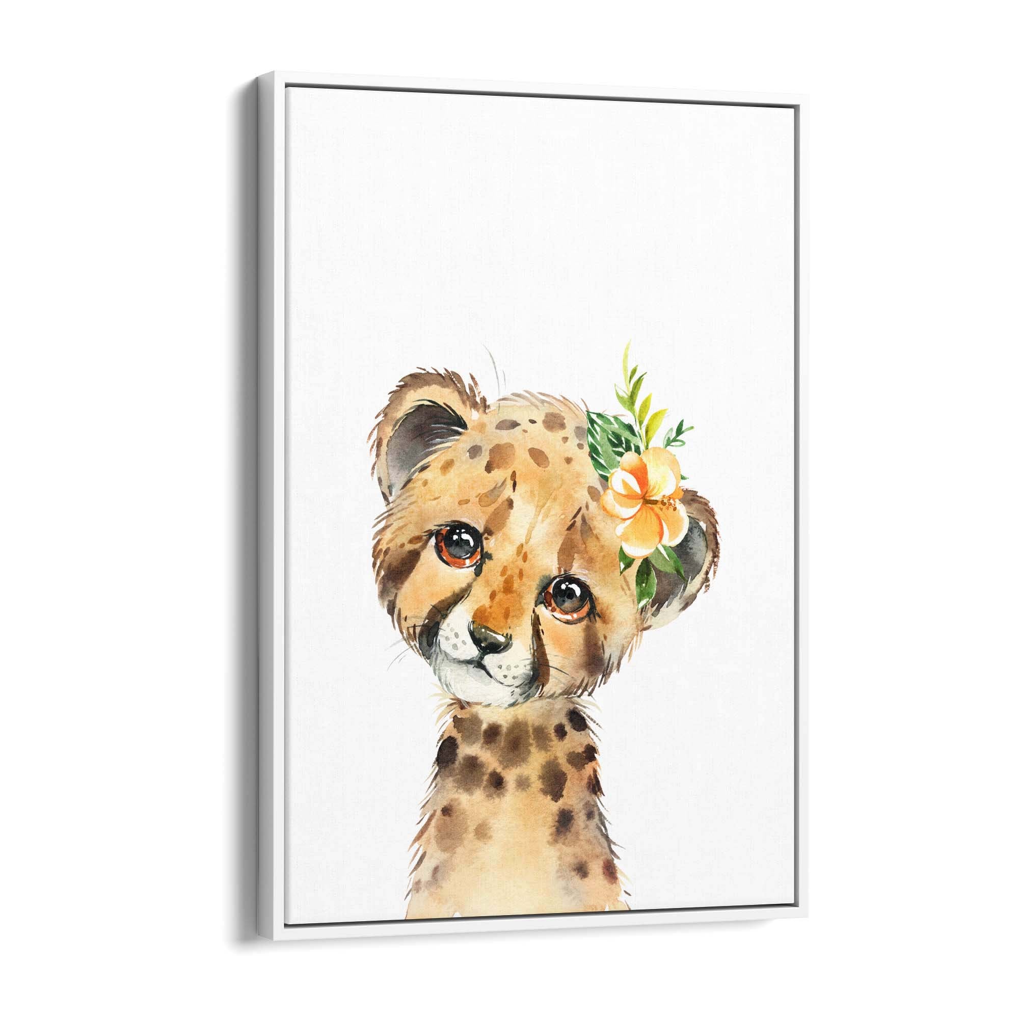 Cute Baby Leopard Nursery Animal Gift Wall Art - The Affordable Art Company