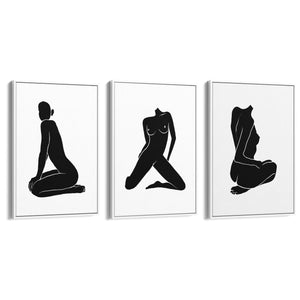 Set of Nude Body Drawing Female Minimal Wall Art #1 - The Affordable Art Company