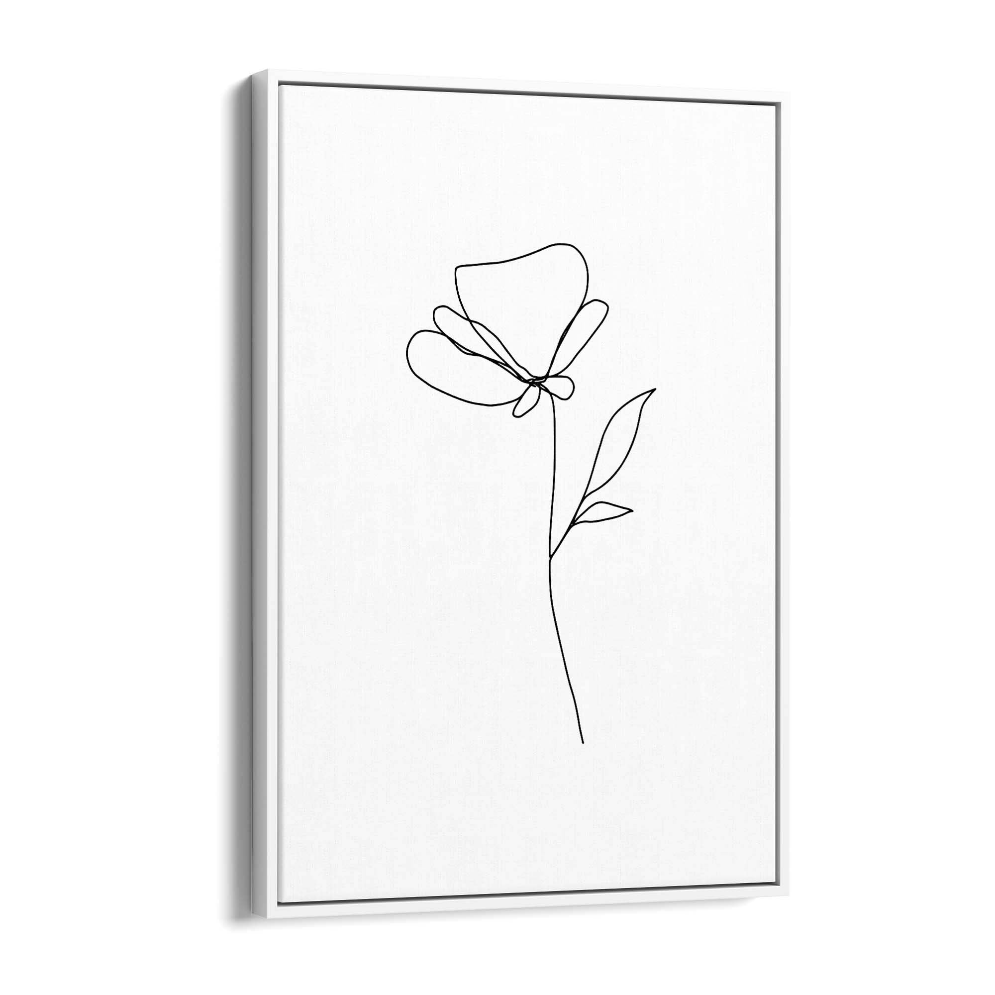 Minimal Floral Drawing Flower Abstract Wall Art #19 - The Affordable Art Company
