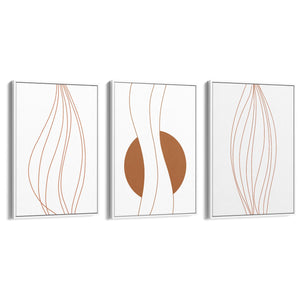 Set of Lines In Motion Abstract Minimal Wall Art #1 - The Affordable Art Company