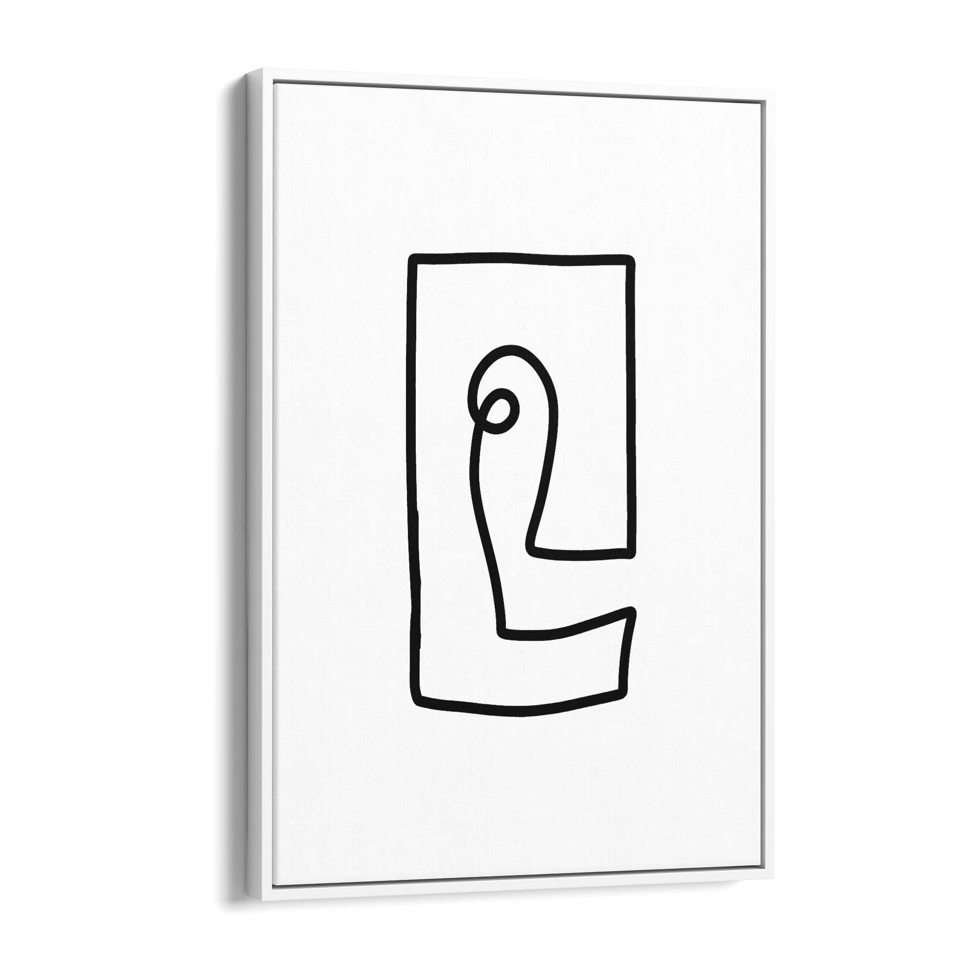 Squared Abstract Face Minimal Drawing Wall Art - The Affordable Art Company