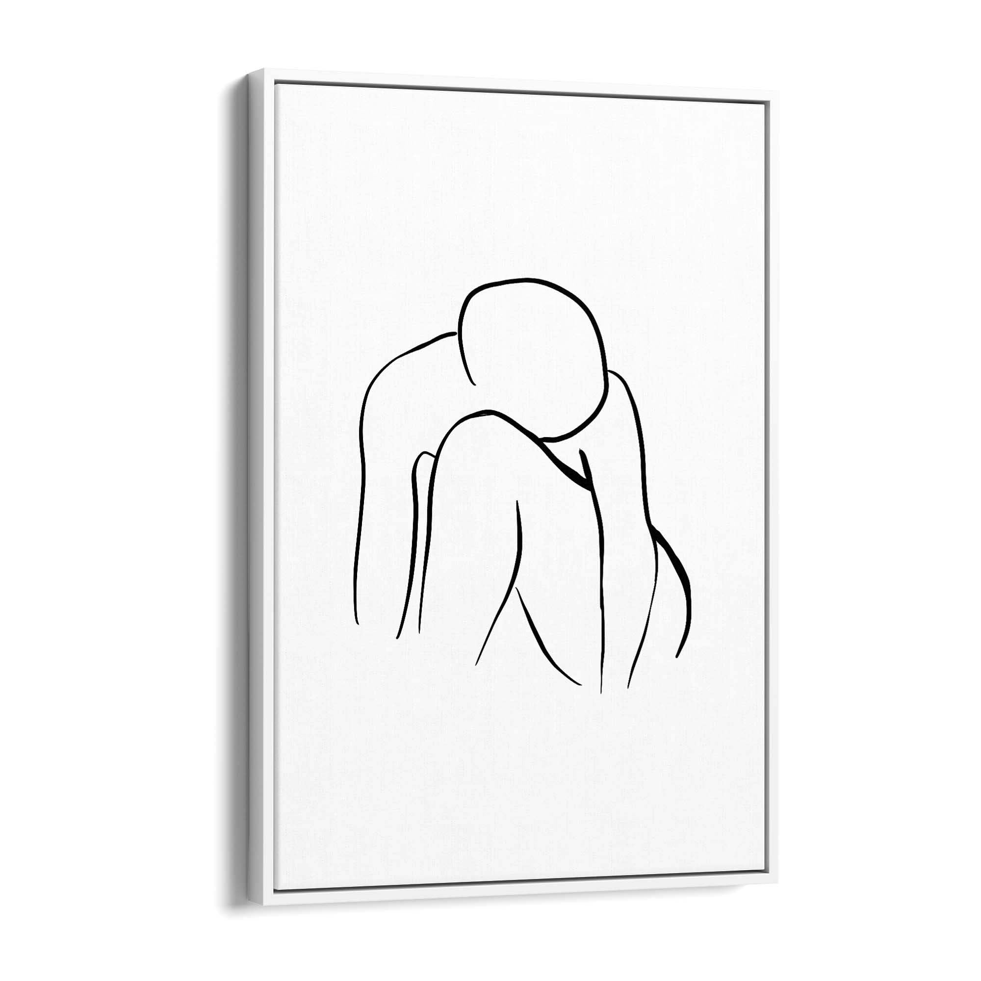 Resting Female Nude Line Drawing Wall Art - The Affordable Art Company