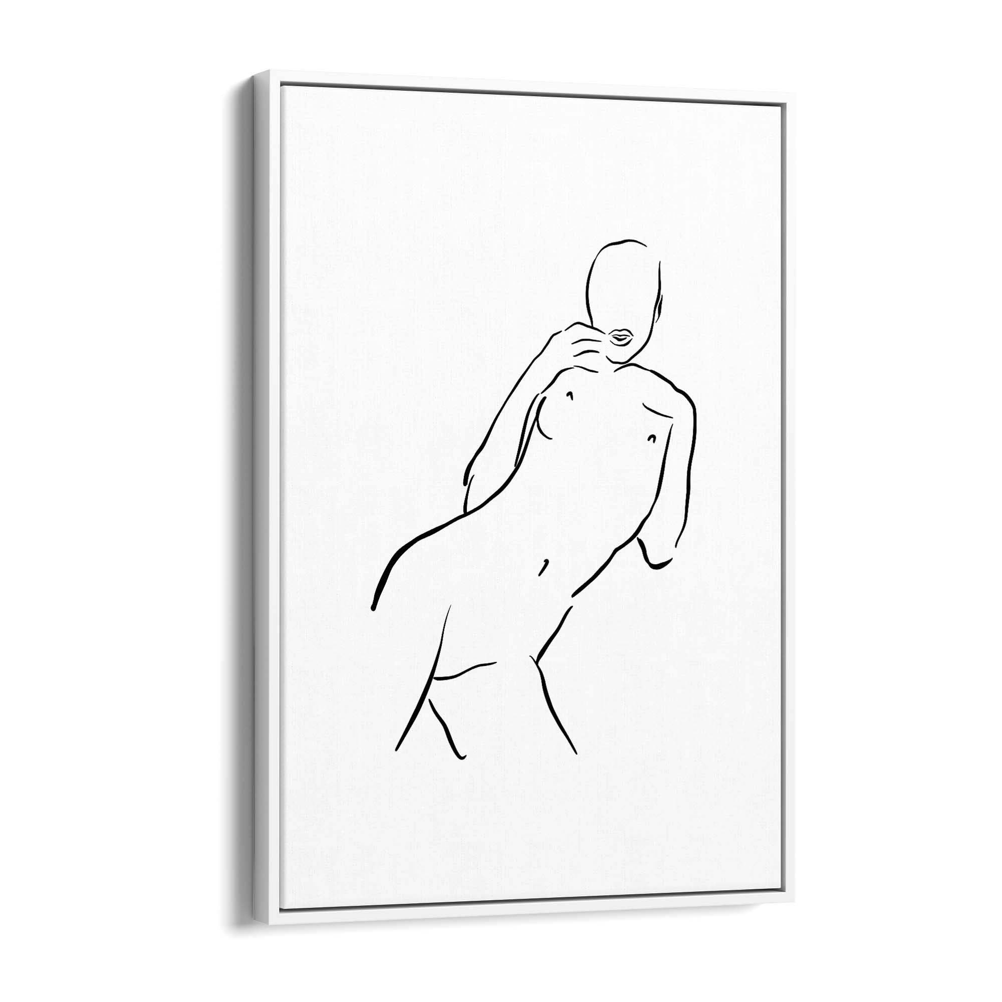 Nude Minimal Female Body Line Abstract Wall Art - The Affordable Art Company
