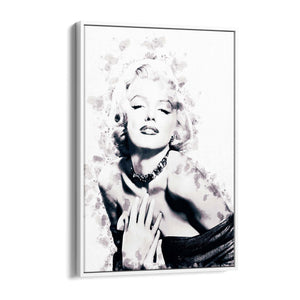 Marilyn Monroe Minimal Black Ink Fashion Wall Art #2 - The Affordable Art Company