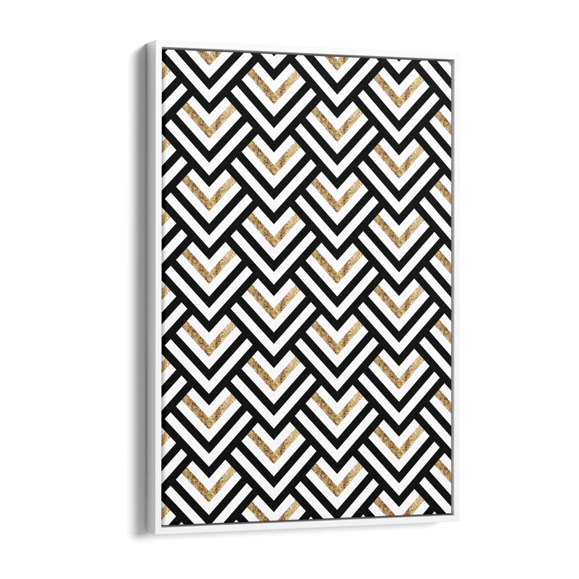Geometric Pattern Abstract Black & White Wall Art #4 - The Affordable Art Company