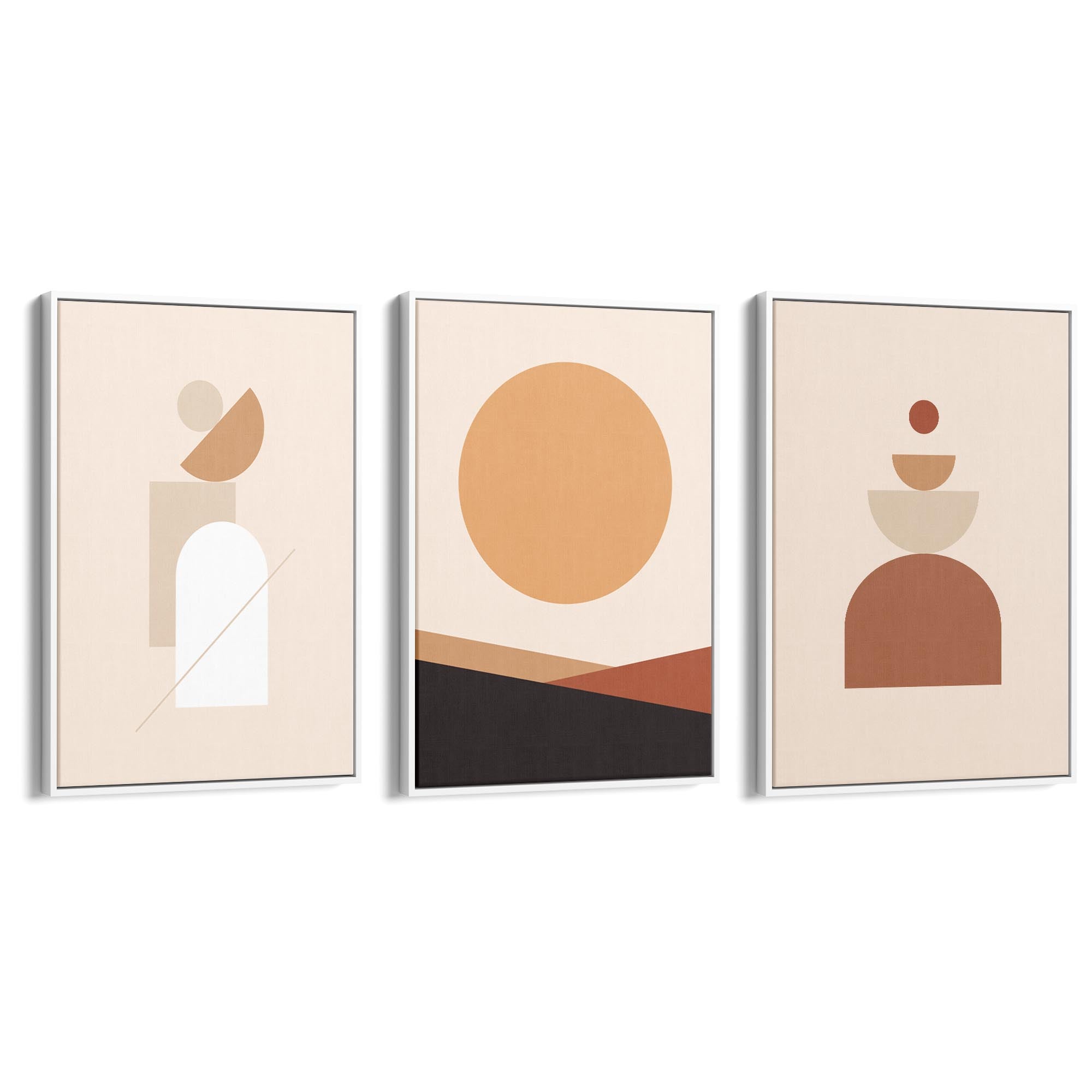 Set of Abstract Shape Retro Minimal Modern Art #2 - The Affordable Art Company