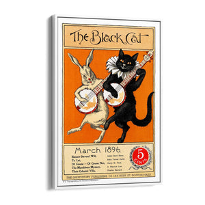 The Black Cat Vintage Cafe Advert Wall Art - The Affordable Art Company