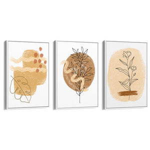 Set of Abstract Nature Kitchen Hallway Wall Art - The Affordable Art Company