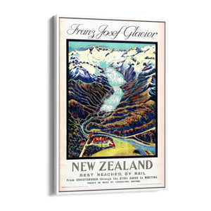Franz Josef Glacier, New Zealand Vintage Wall Art - The Affordable Art Company