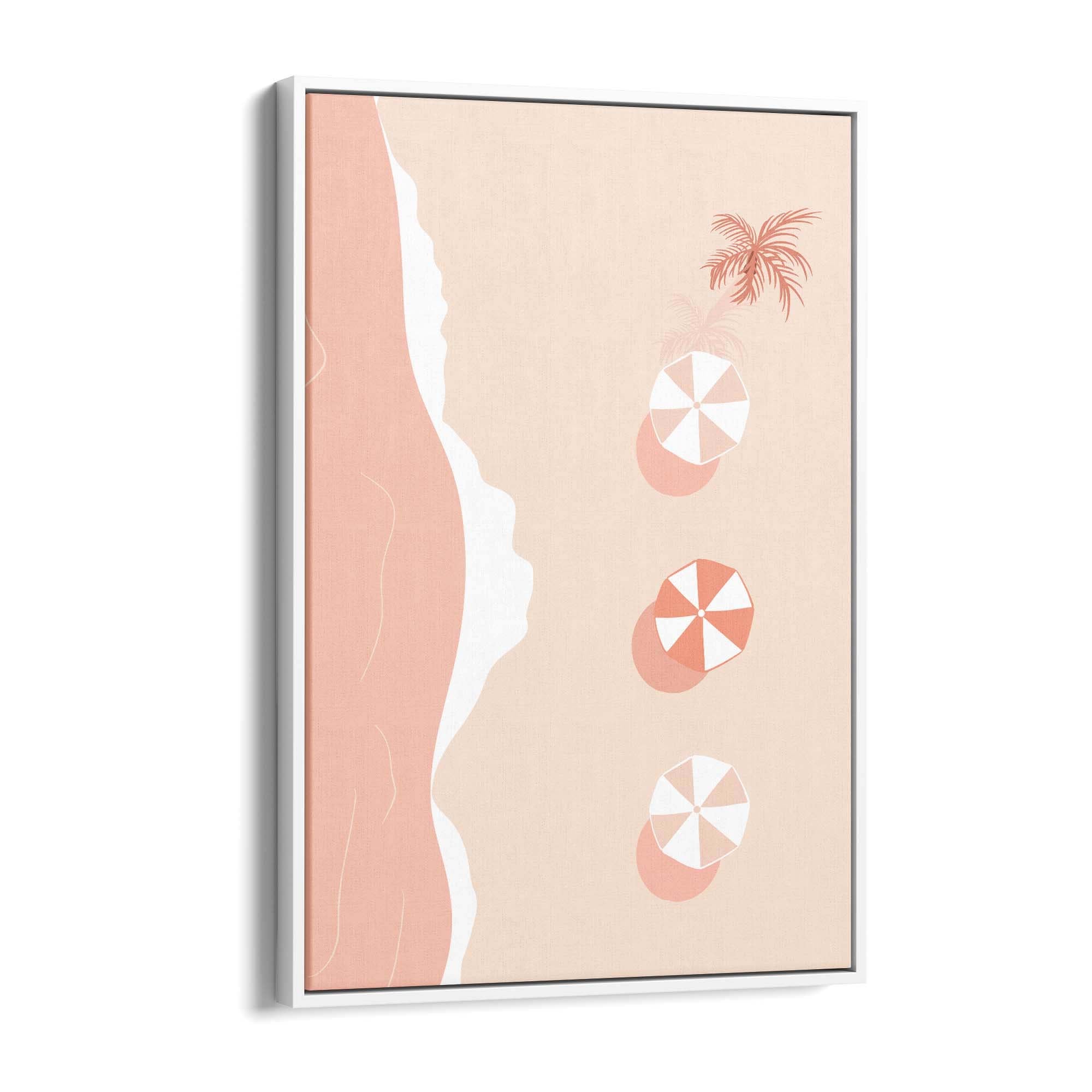 Minimal Beach Coastal Pink & Pastel Retro Wall Art - The Affordable Art Company