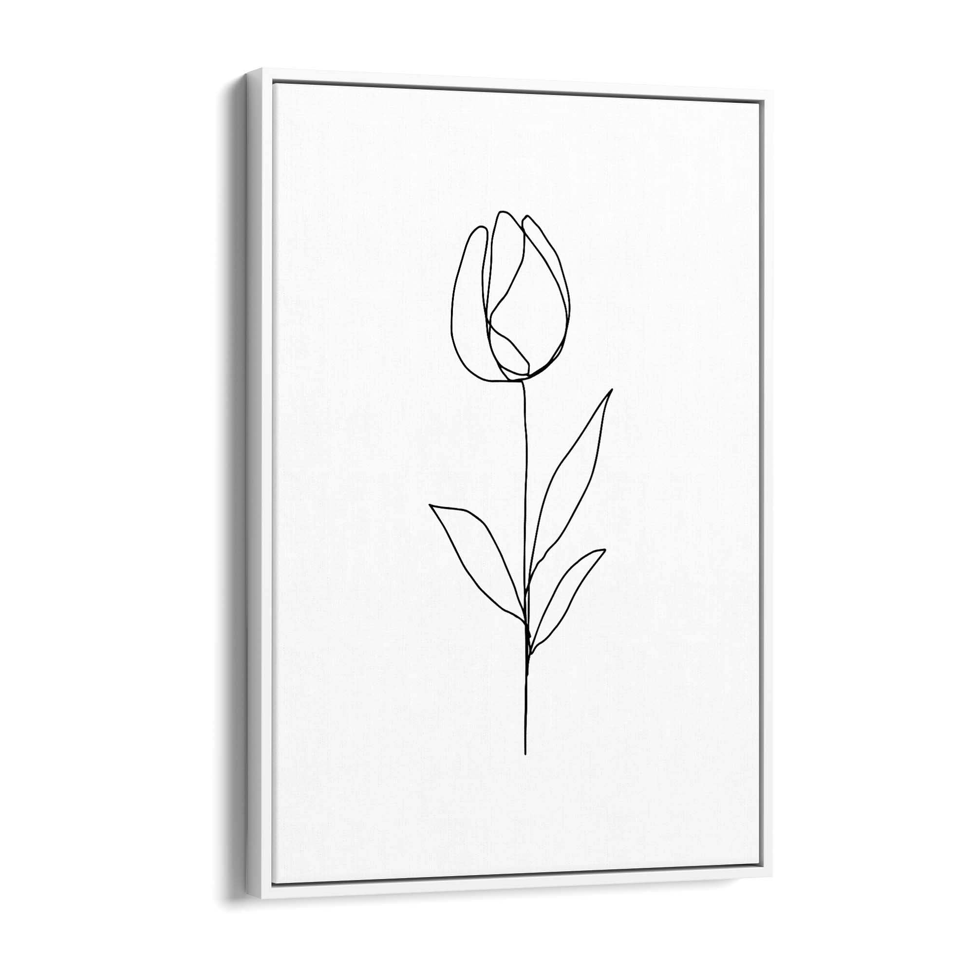 Minimal Tulip Flower Line Drawing Wall Art #5 - The Affordable Art Company