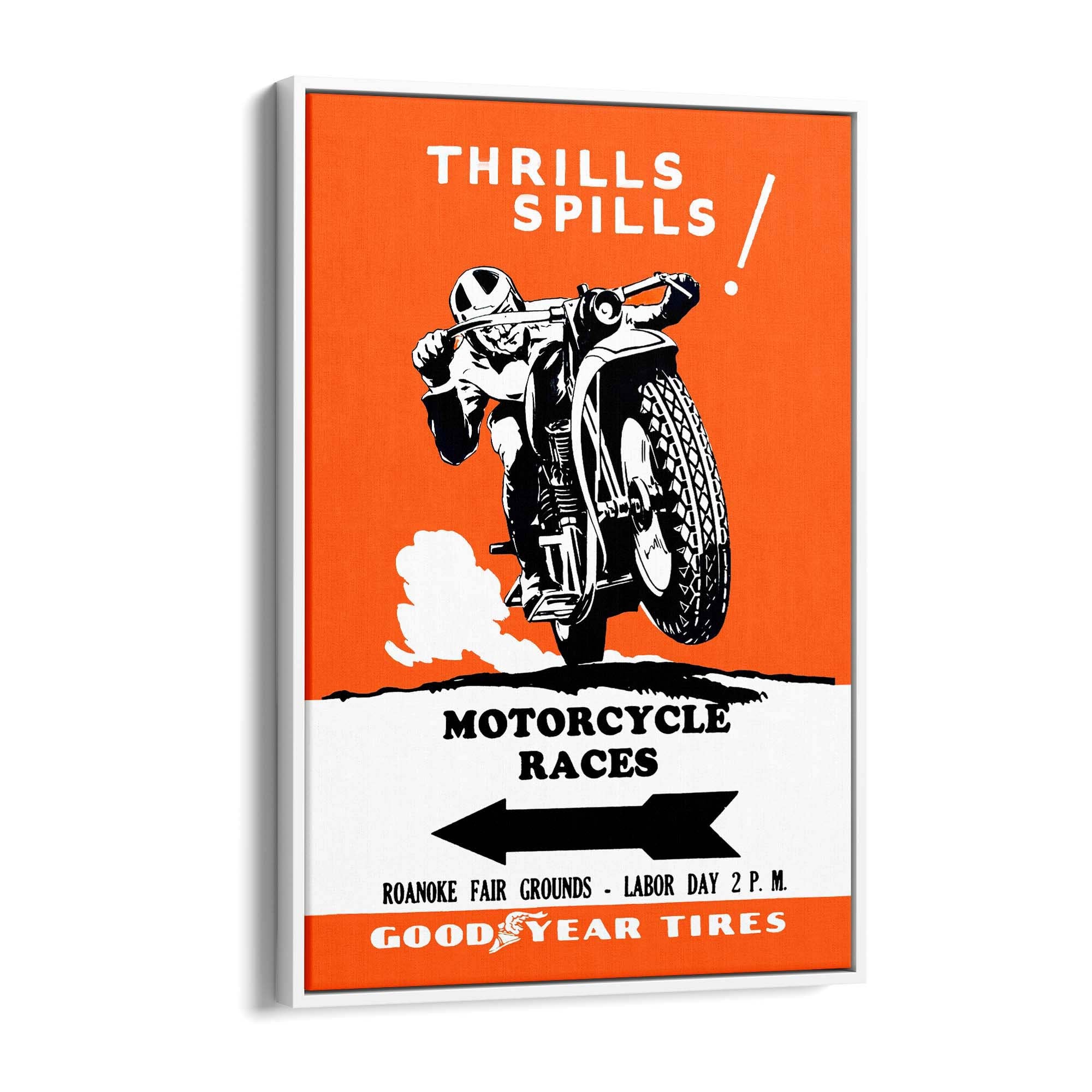 Motorcycle Racing Vintage Advert Man Cave Wall Art #1 - The Affordable Art Company