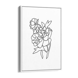 Minimal Flower Line Drawing Abstract Wall Art #4 - The Affordable Art Company