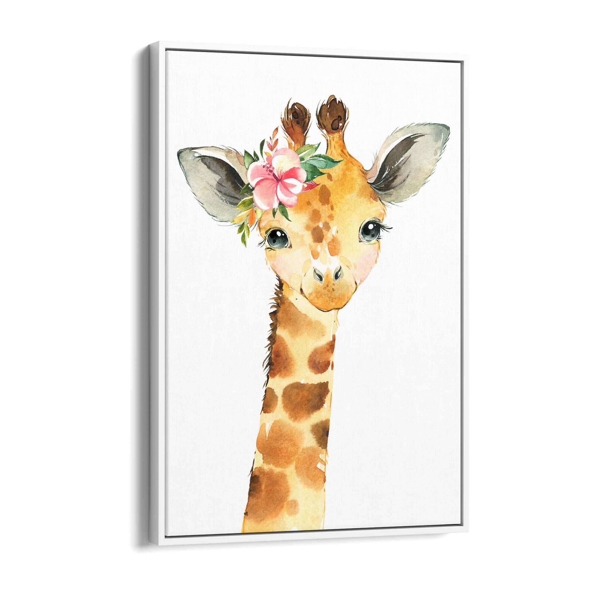 Cute Baby Giraffe Nursery Animal Gift Wall Art - The Affordable Art Company