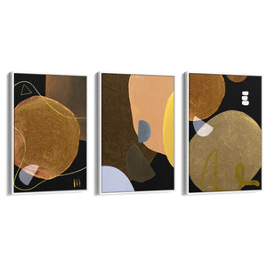 Set of Dark Abstract Painting Modern Wall Art - The Affordable Art Company