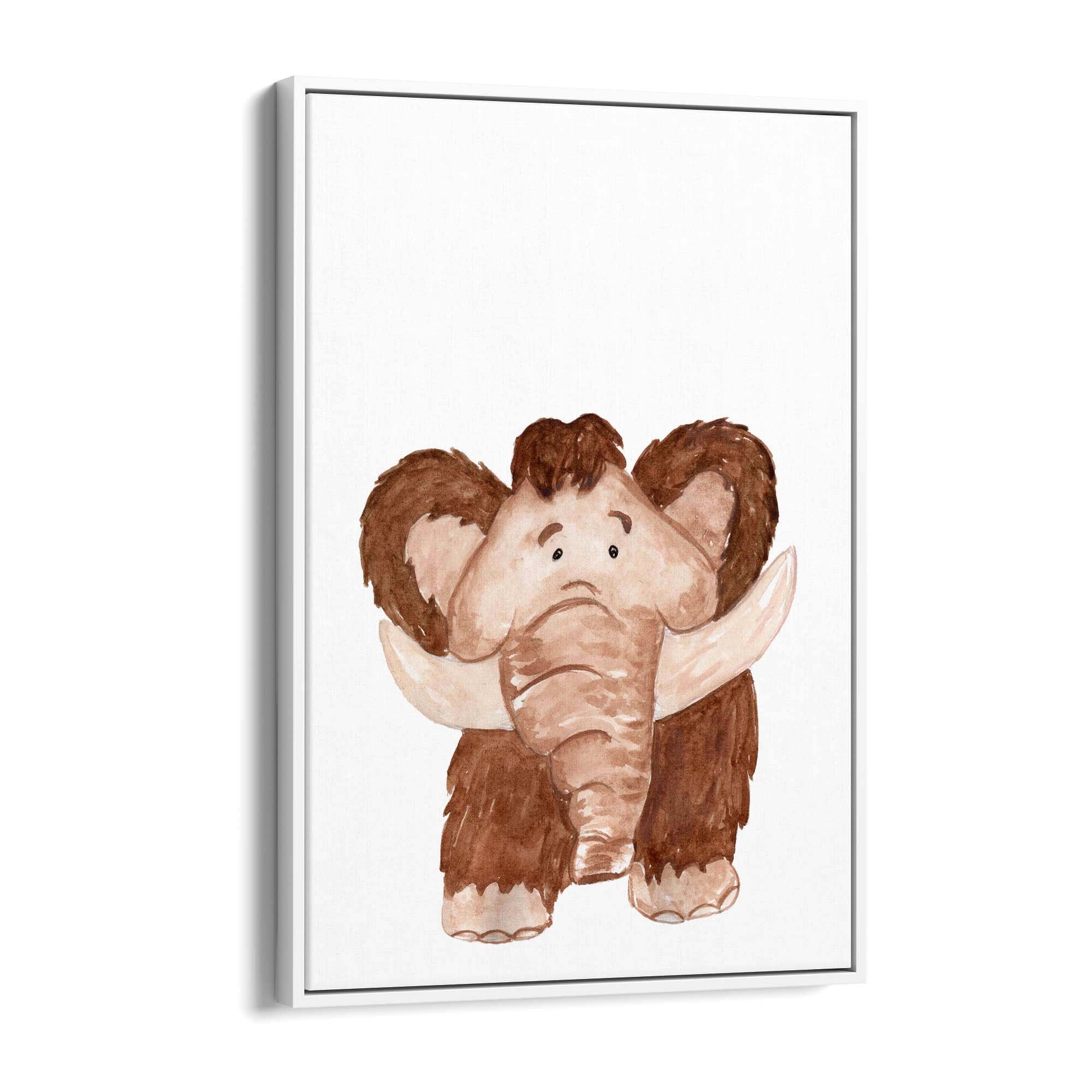 Cartoon Mammoth Cute Nursery Baby Animal Art - The Affordable Art Company
