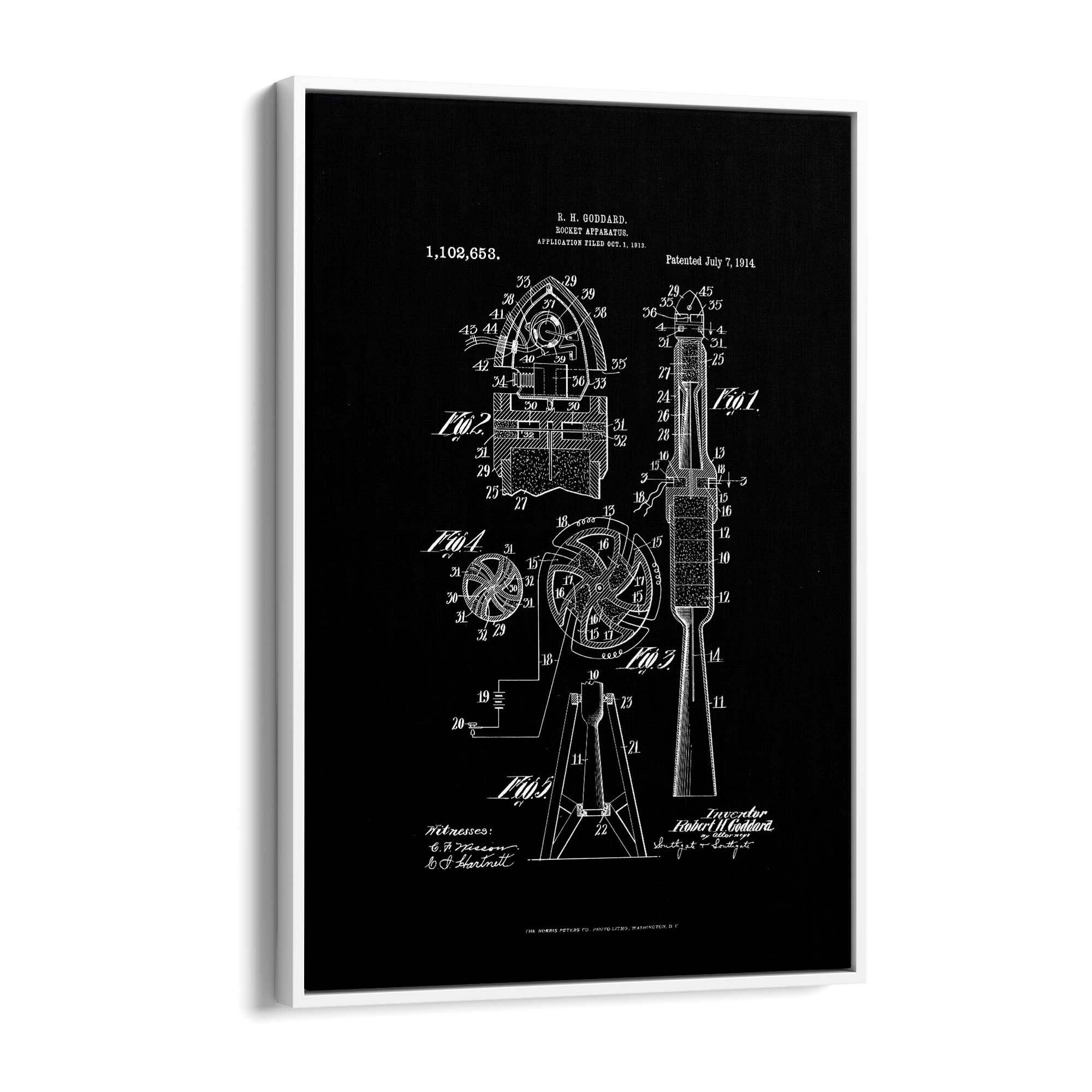 Vintage Rocket Patent Engineering Wall Art #1 - The Affordable Art Company