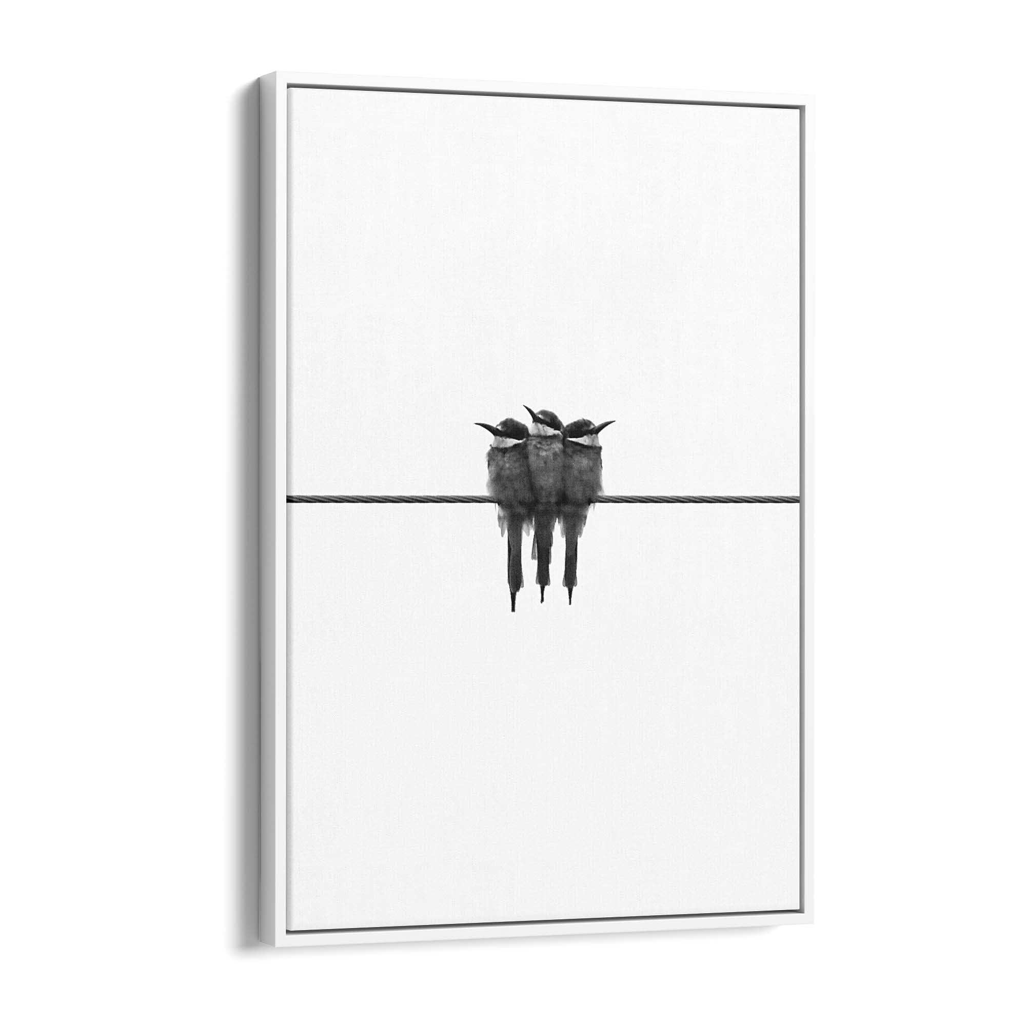 Abstract Bird on Wire Minimal Drawing Wall Art #2 - The Affordable Art Company