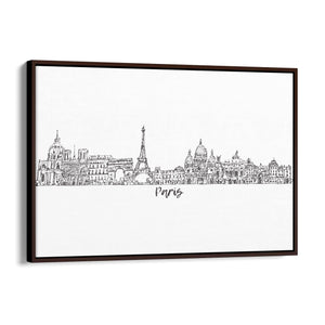 Paris Skyline Drawing Minimal Travel Wall Art - The Affordable Art Company