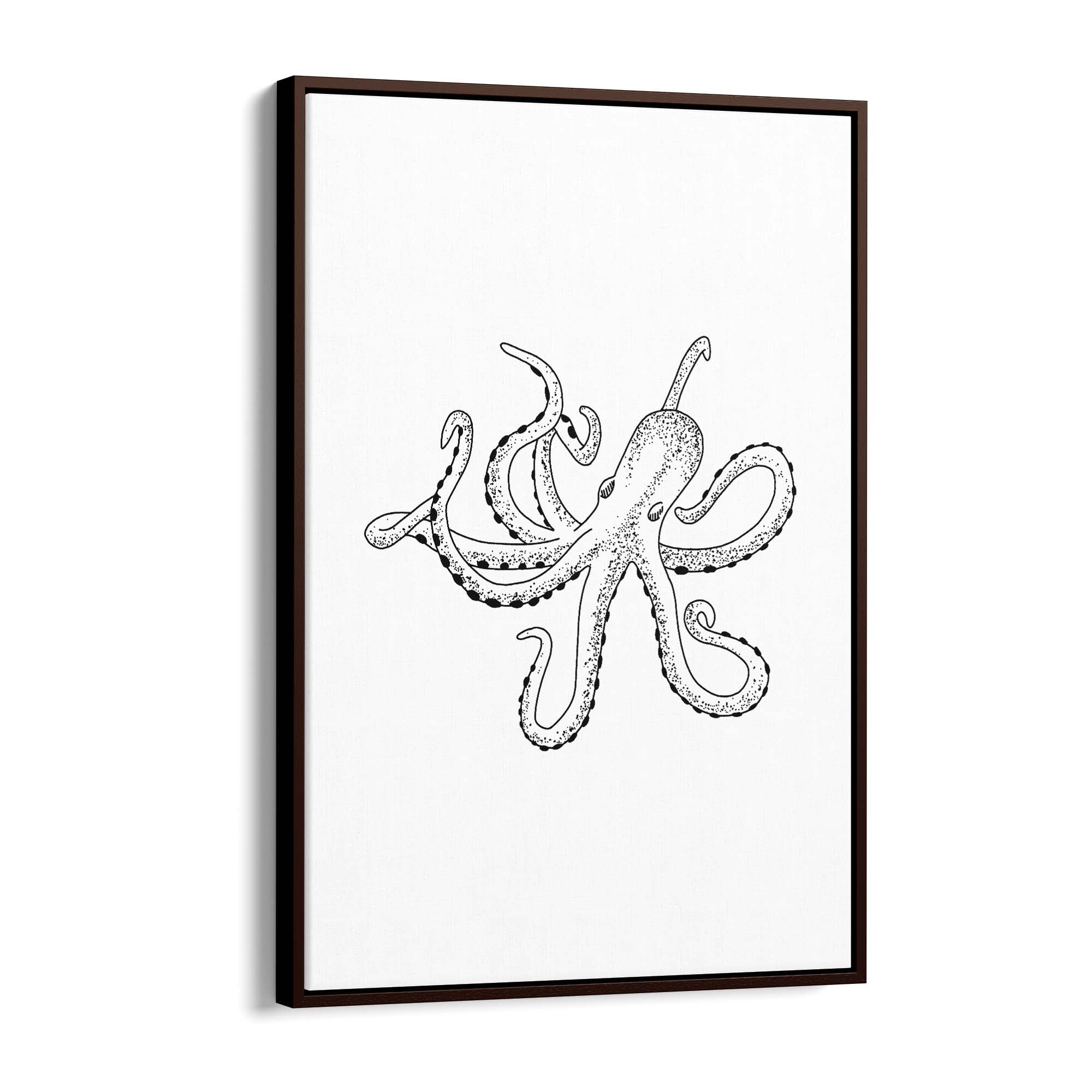 Octopus Drawing Minimal Sealife Wall Art #2 - The Affordable Art Company