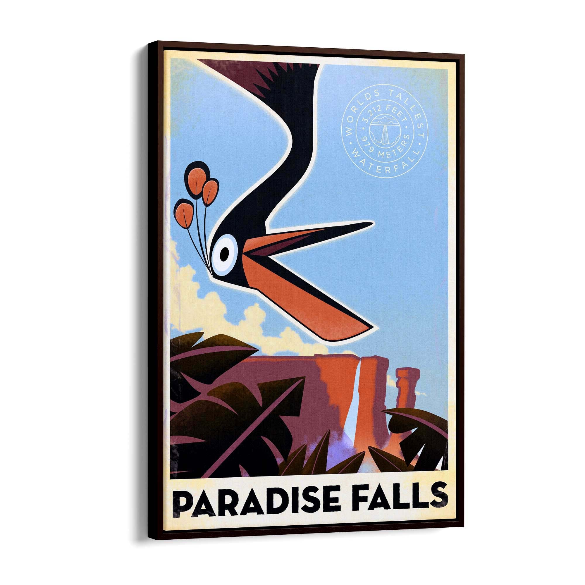 Paradise Falls, Venezuela Vintage Travel Wall Art - The Affordable Art Company