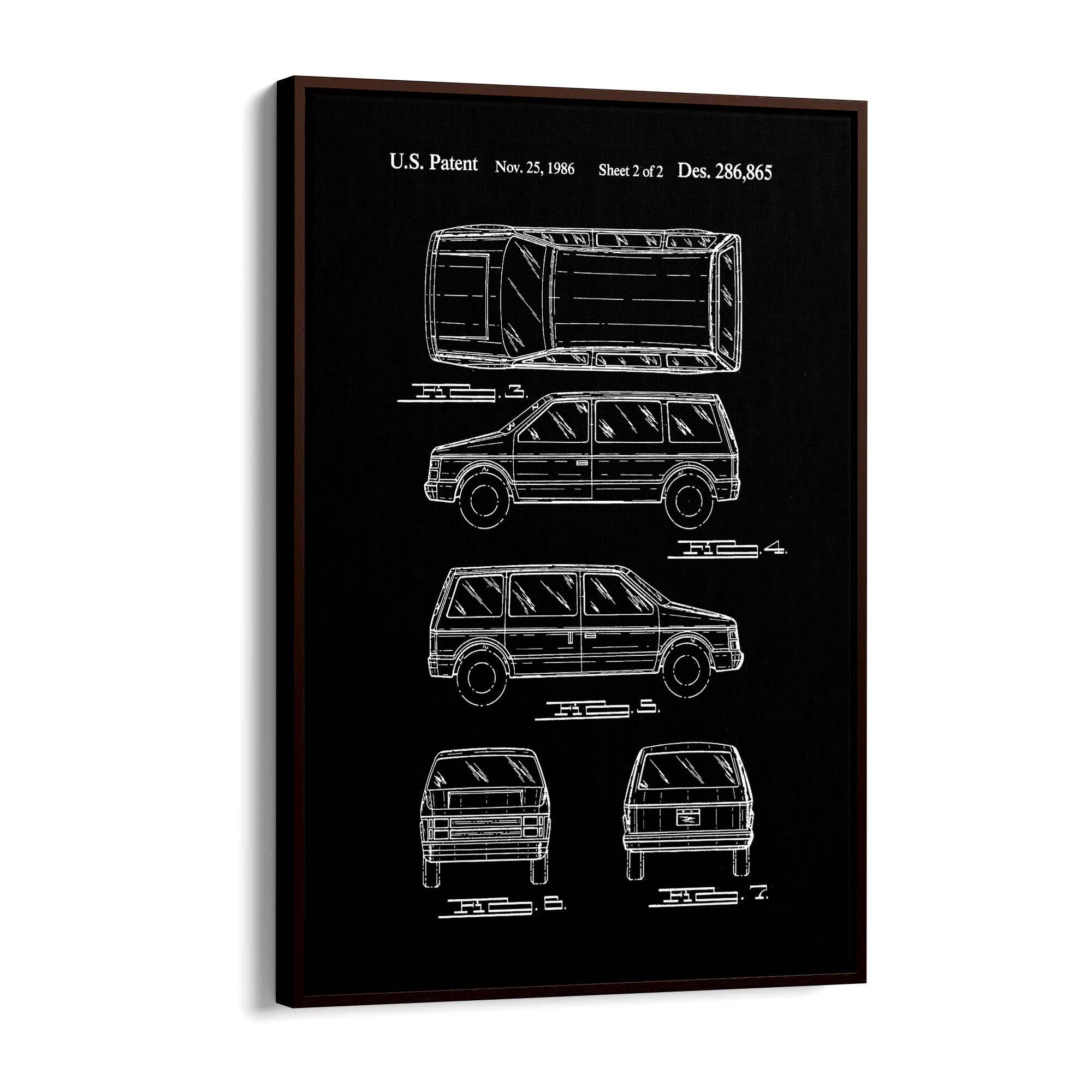 Vintage Minivan Patent Garage Wall Art #1 - The Affordable Art Company