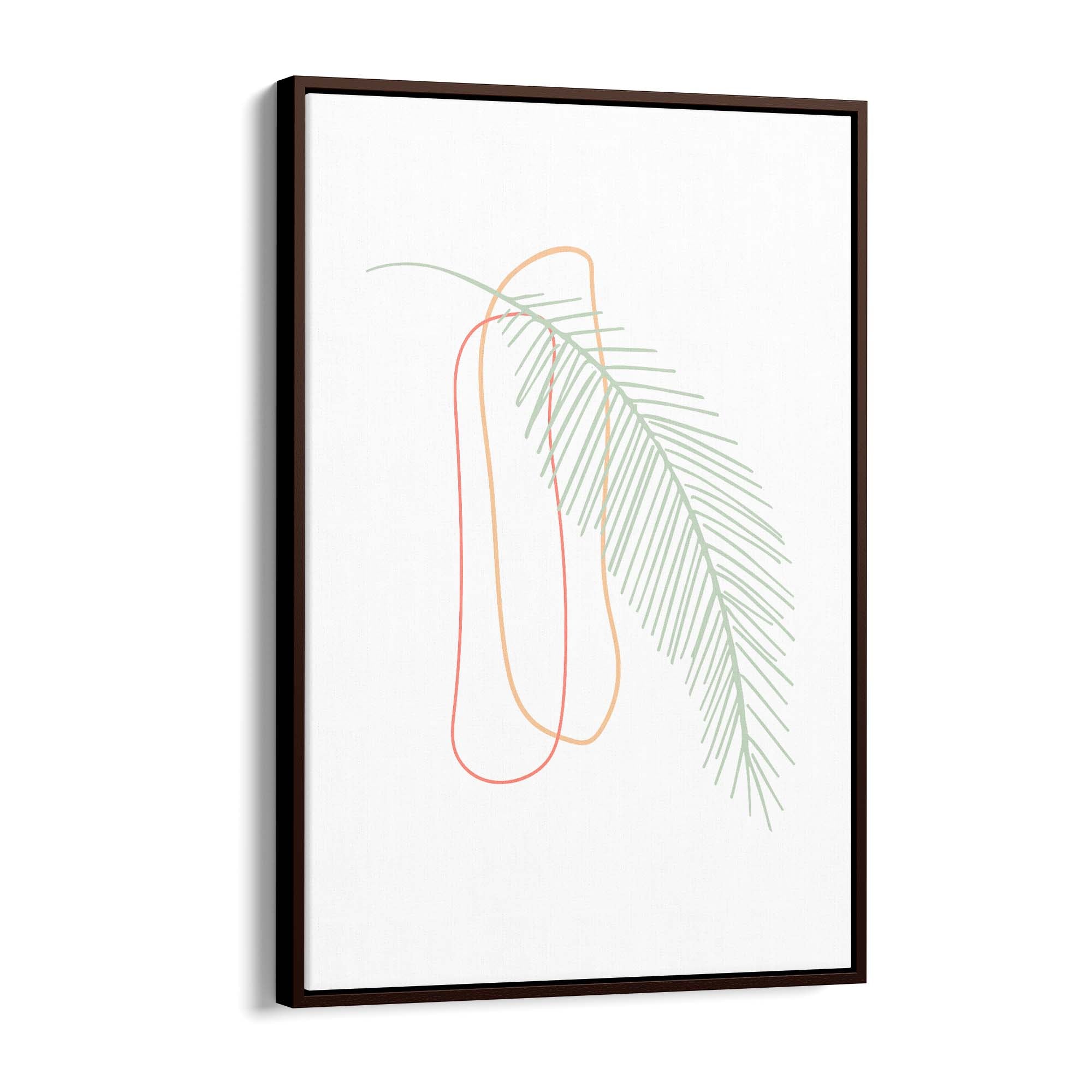 Minimal Feather Neon Abstract Design Wall Art #2 - The Affordable Art Company