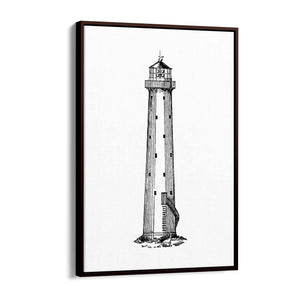 Lighthouse Coastal Drawing Nautical Wall Art - The Affordable Art Company