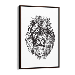 Lion Portrait Drawing Safari Anumal Wall Art - The Affordable Art Company