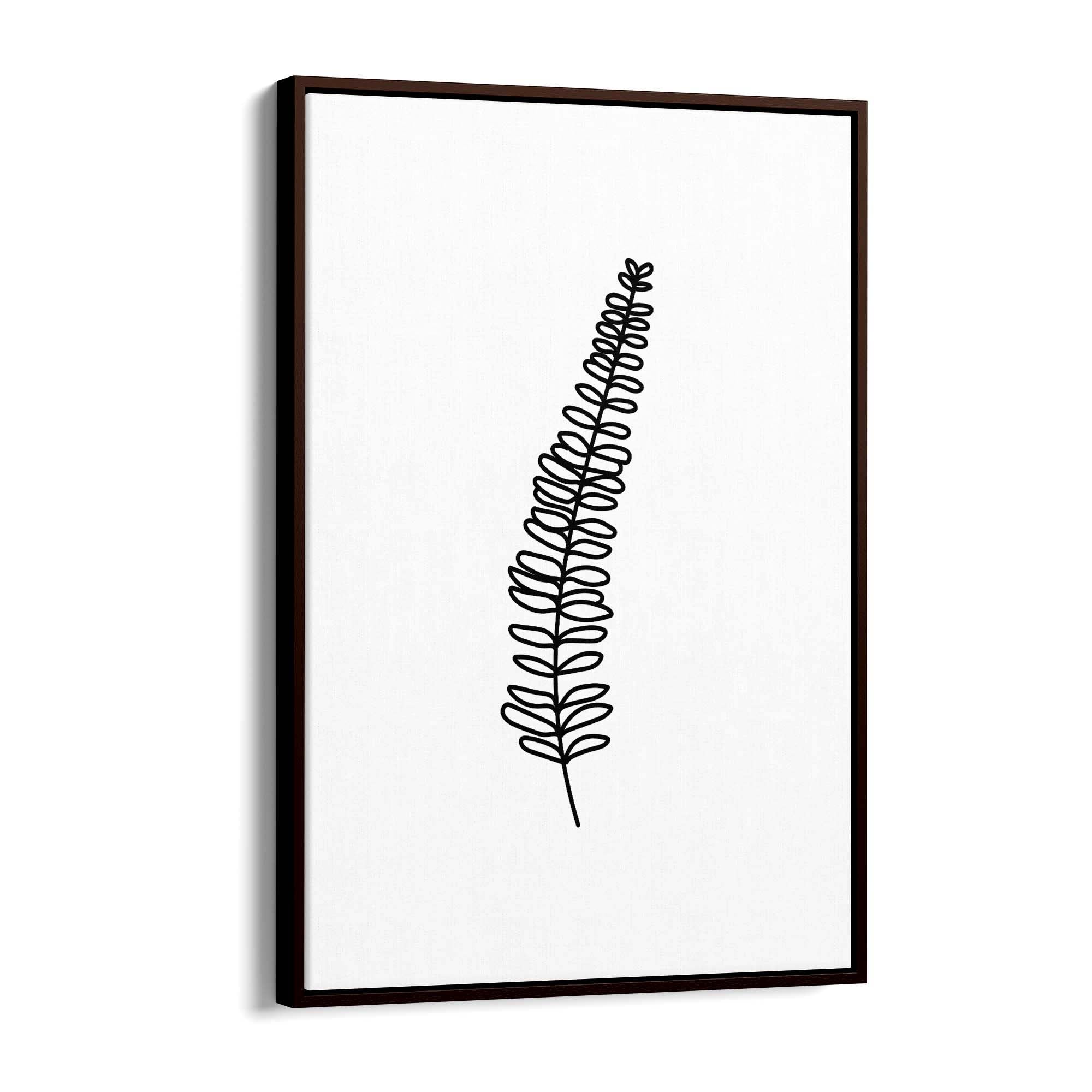 Fern Leave Minimal Line Nature Drawing Wall Art - The Affordable Art Company