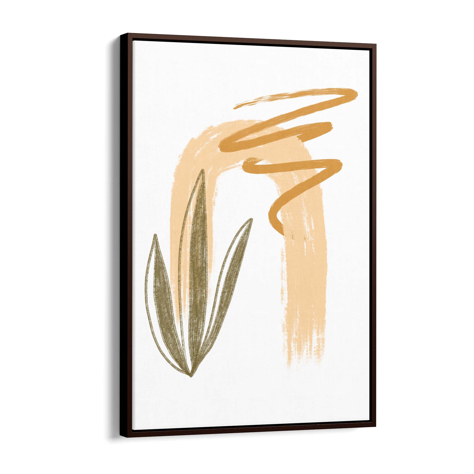 Plant Abstract Minimal Retro Drawing Wall Art #2 - The Affordable Art Company