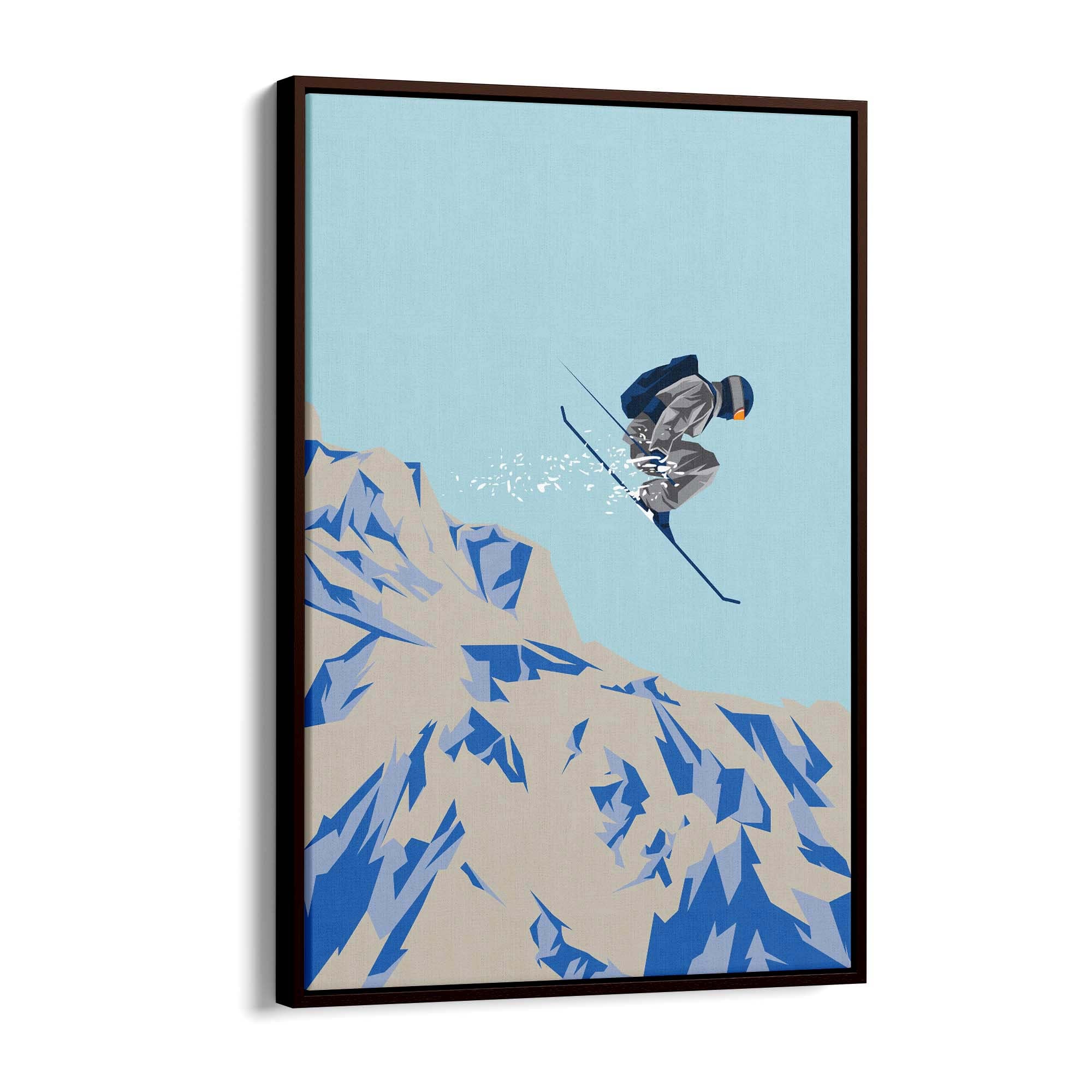 Retro Ski Winter Vintage Snow Cabin Wall Art #4 - The Affordable Art Company