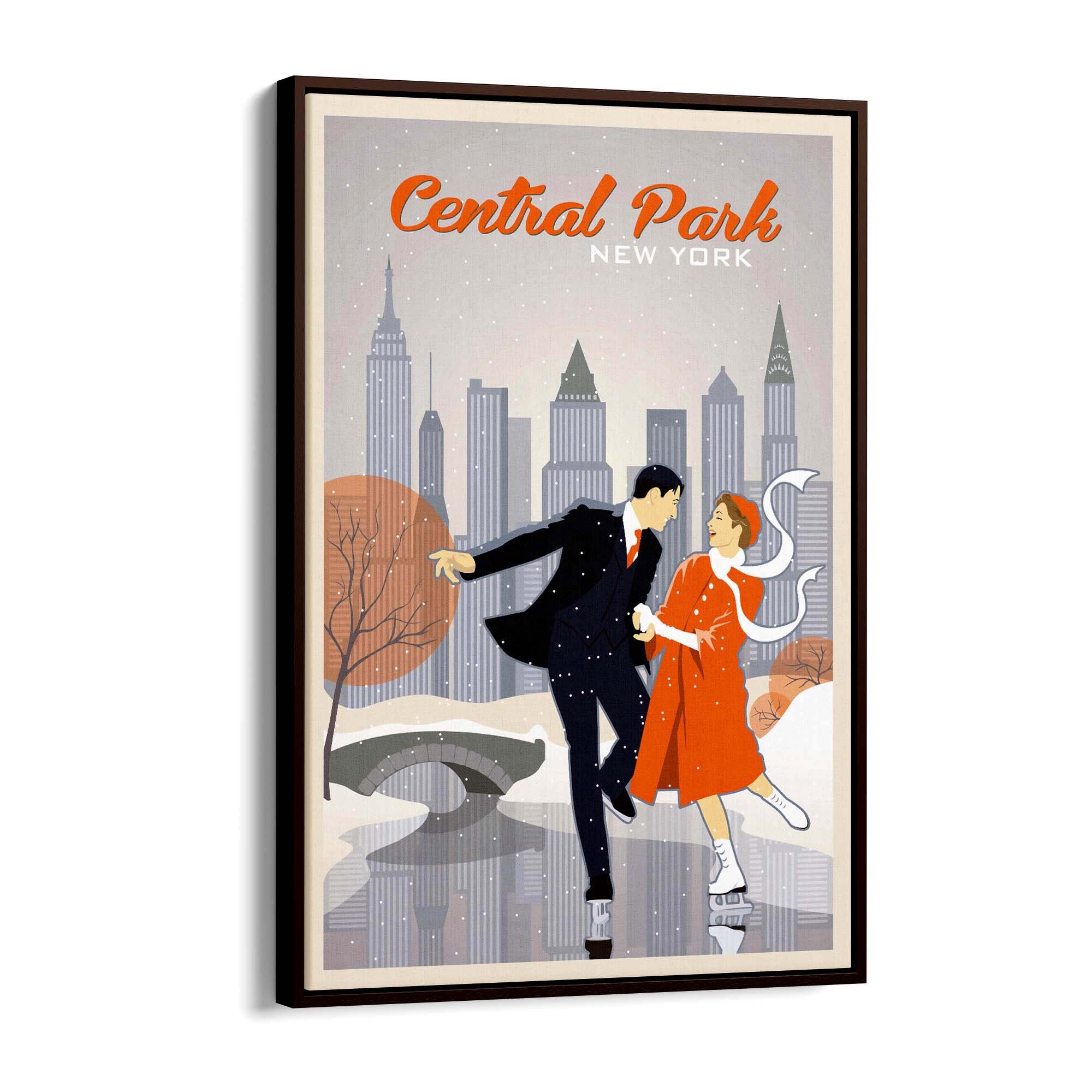 Central Park, New York Vintage Travel Wall Art - The Affordable Art Company