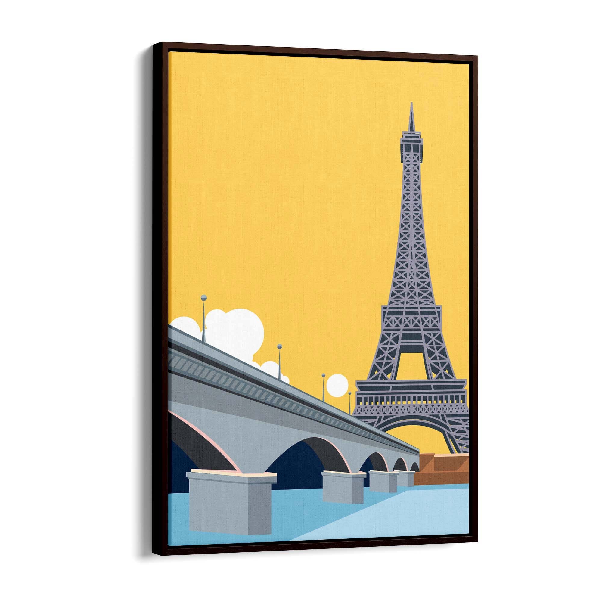 Retro Eiffel Tower Paris Travel Vintage Wall Art - The Affordable Art Company
